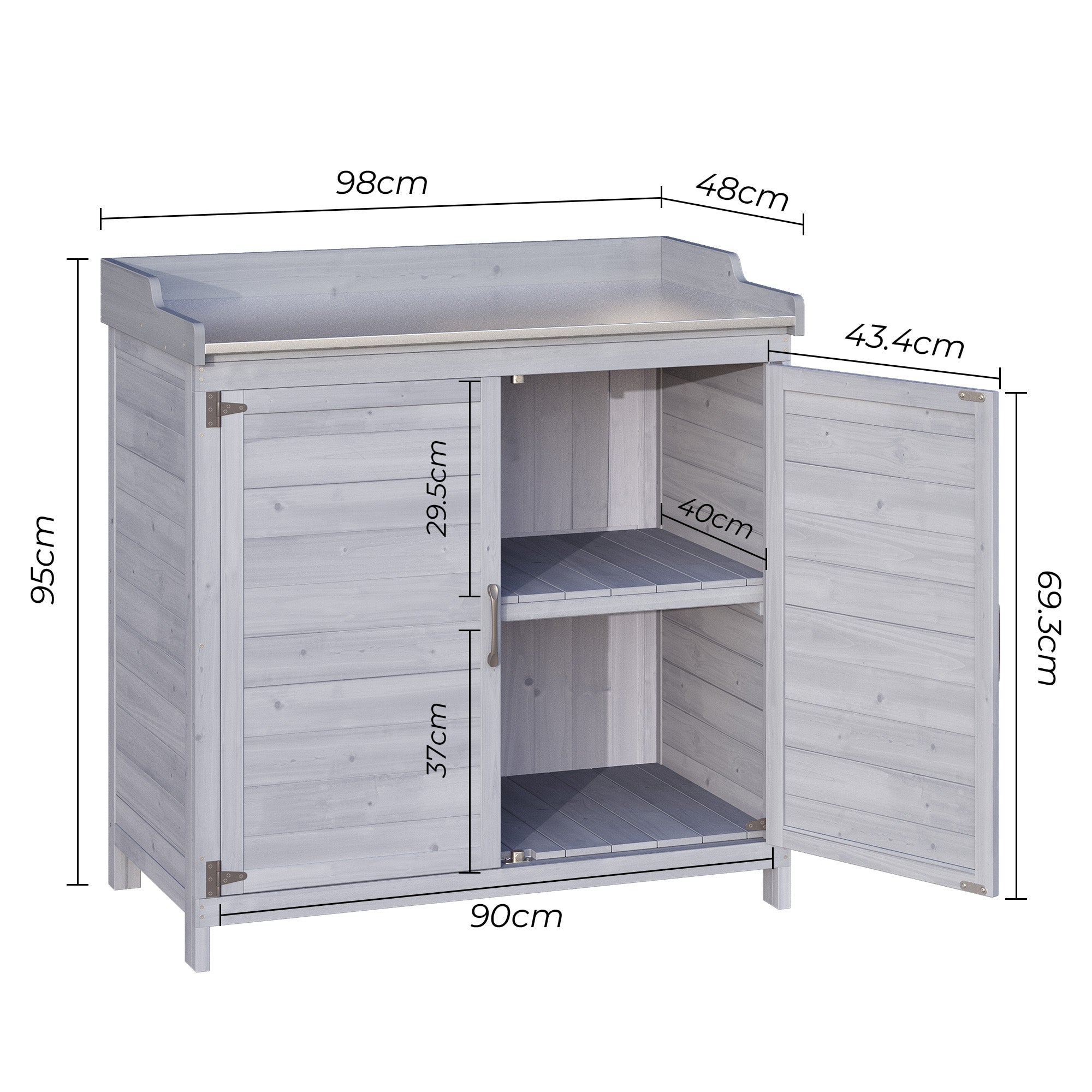 bealife-cc50-gartenschrank-natur-holz-mit-arbeitsplatte image 4