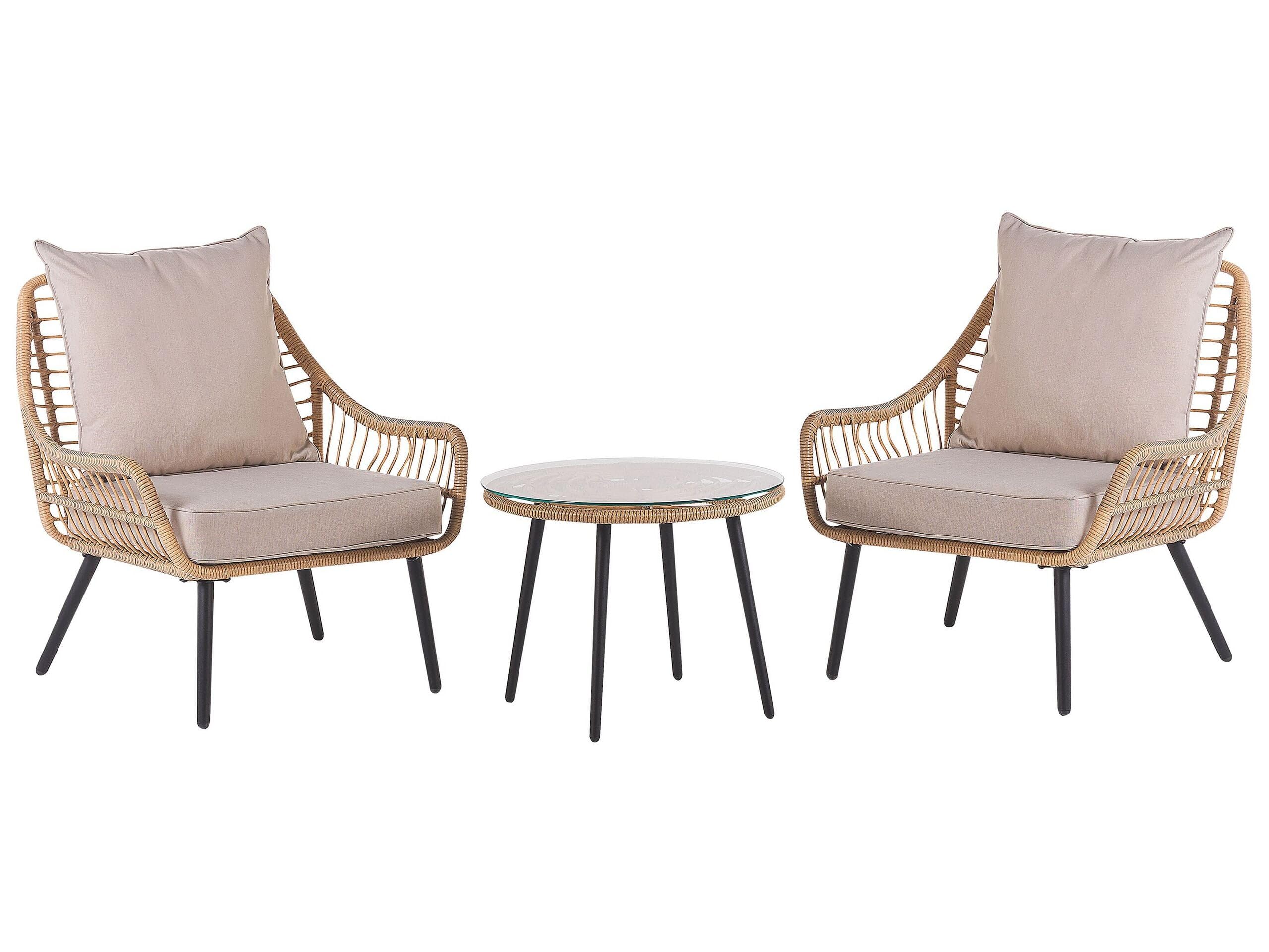 beliani-laureto-balkonset-rattan-beige-3-teilig image 1