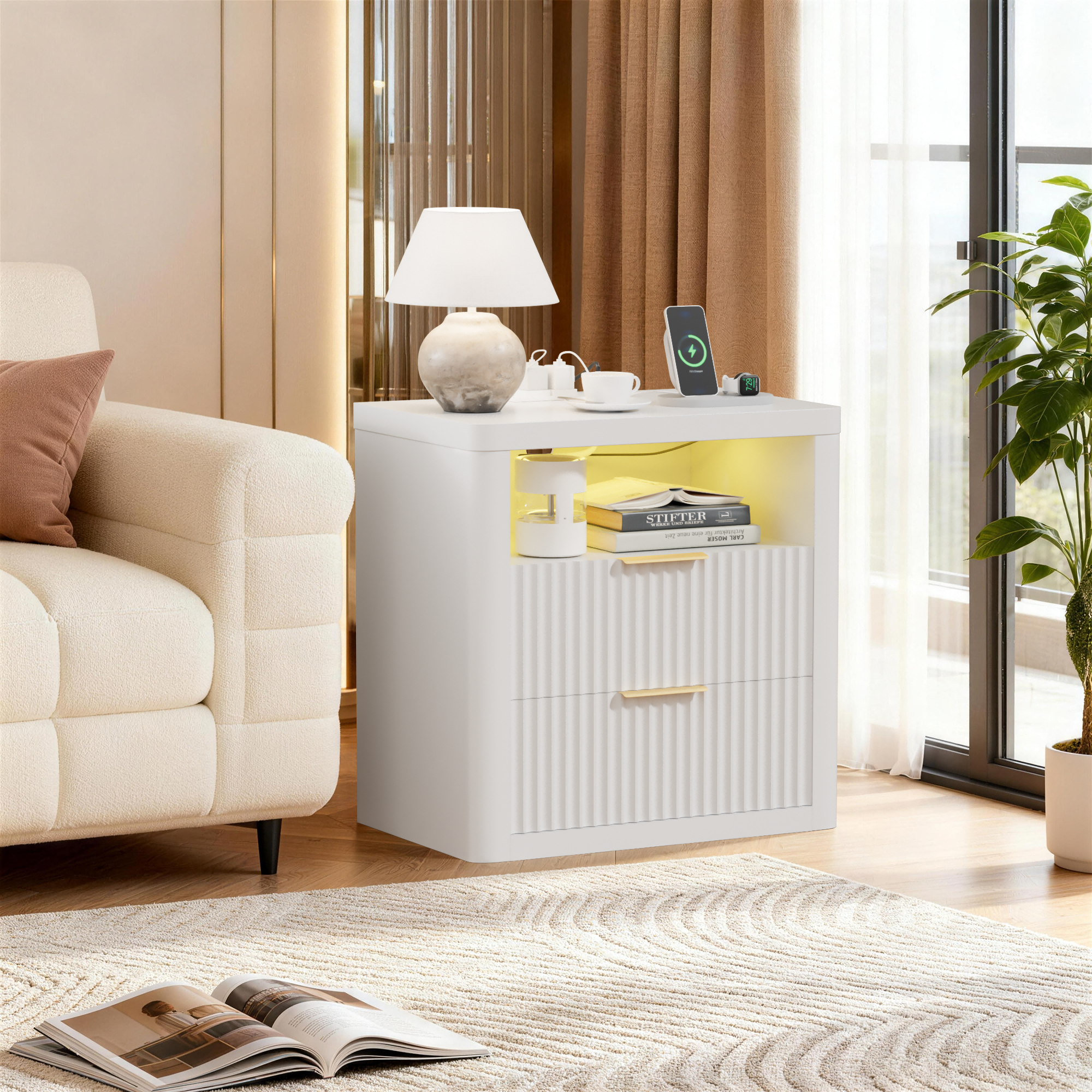 homall-bedroom-nachttisch-wei-mit-ladestation-und-led image 8