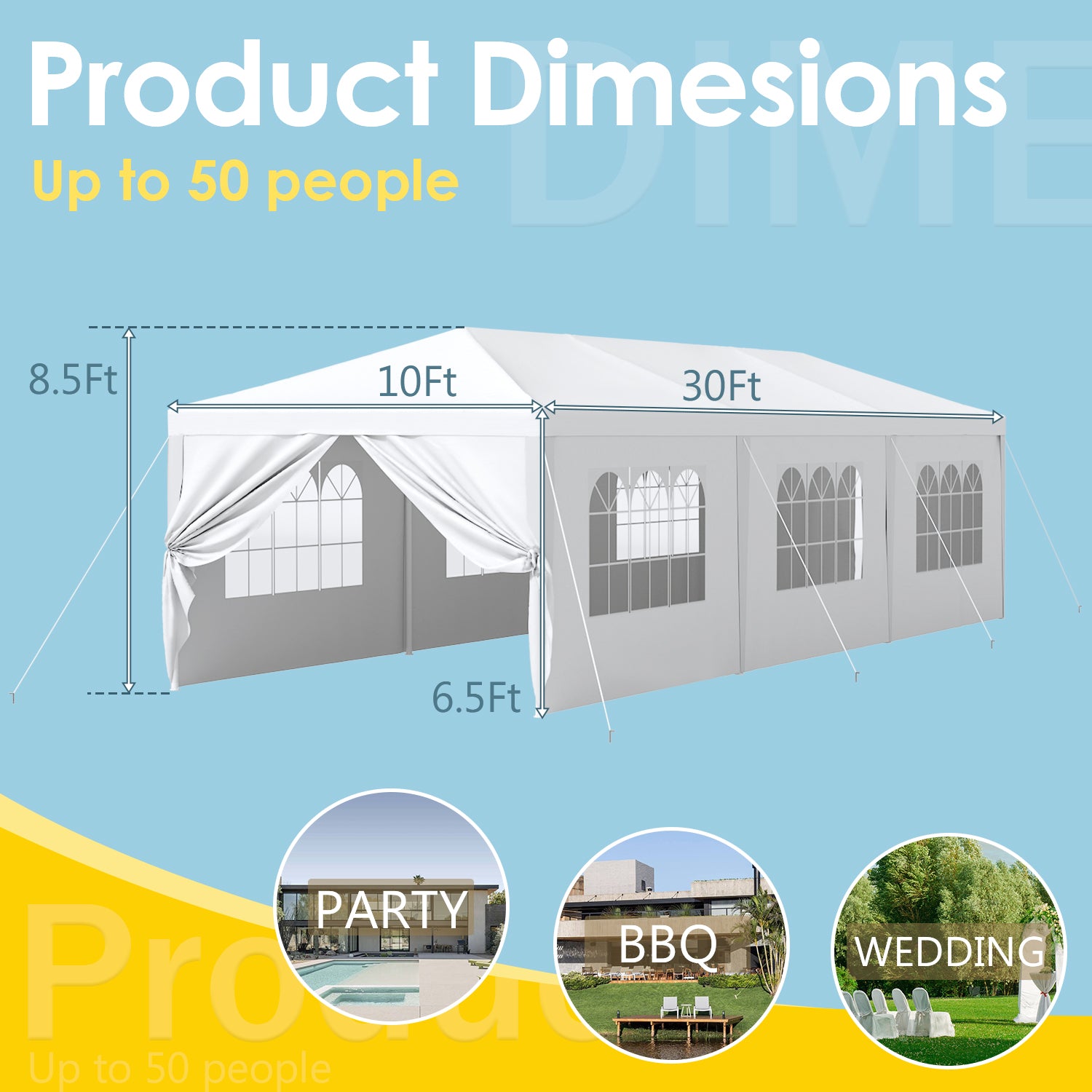 homall-patio-furniture-pavillon-3x9m-wei-mit-seitenw-nden image 2