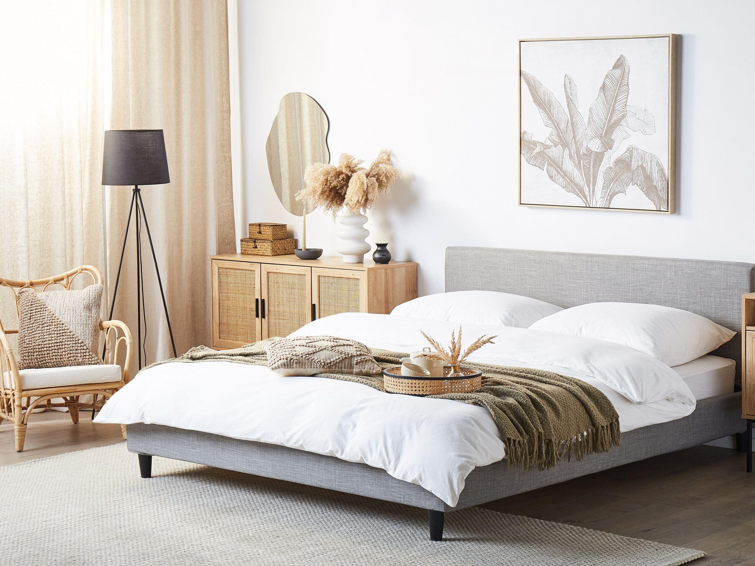 beliani-fitou-doppelbett-180x200-grau-leinenoptik image 2