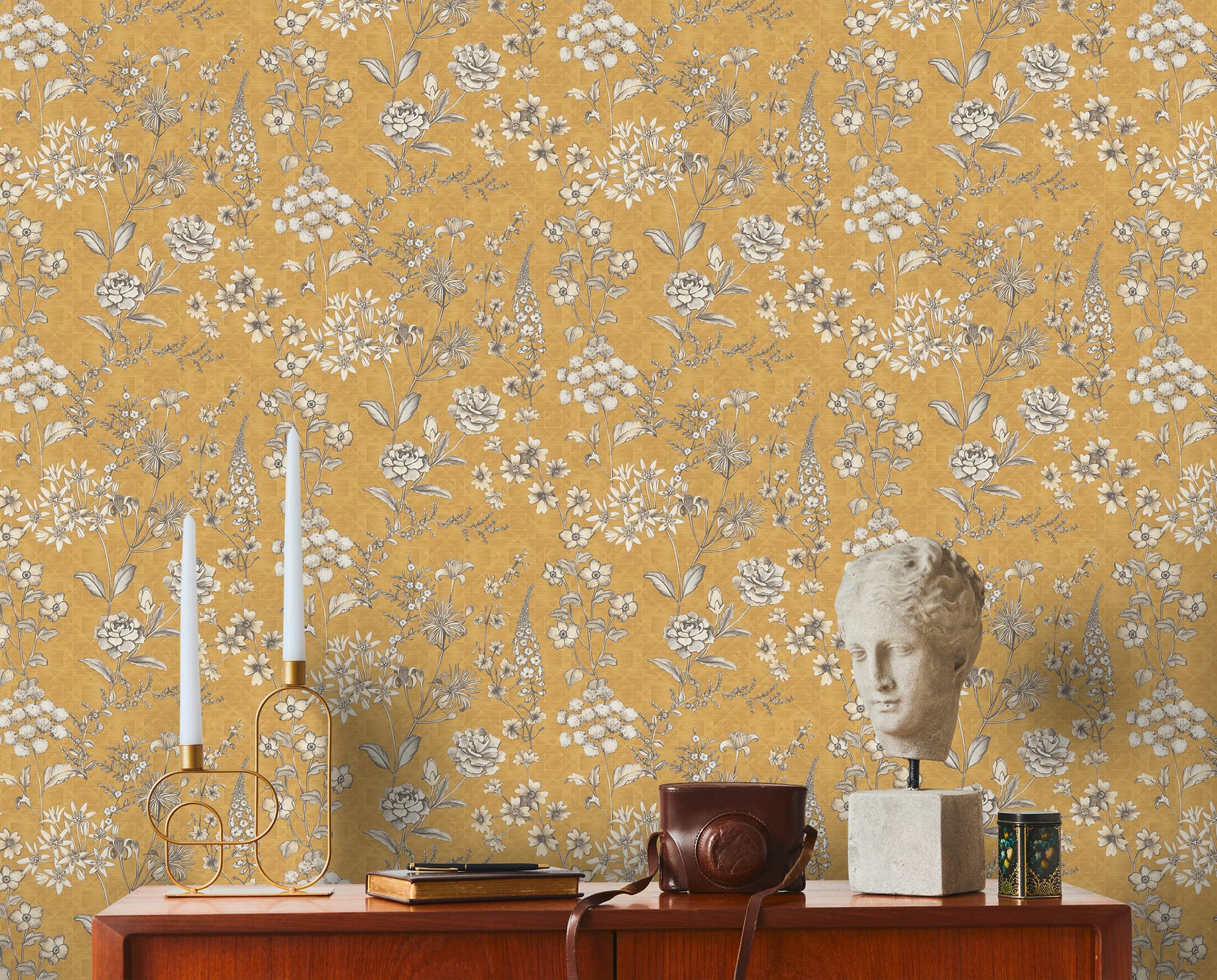 livingwalls-travel-styles-tapete-gelb-wei-floral-10-05m image 3