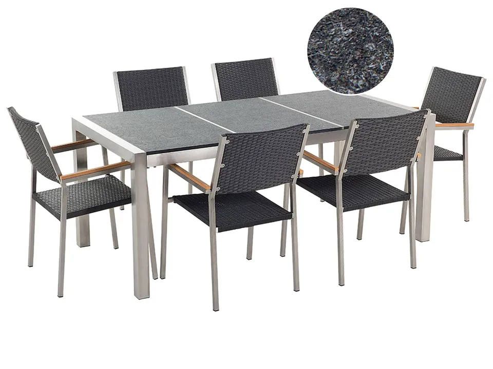 beliani-gartenm-bel-set-180-cm-mit-6-rattanst-hlen-schwarz-grau image 1
