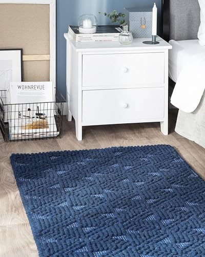 beliani-savran-teppich-80x150-cm-marineblau-wolle-kurzflor image 8