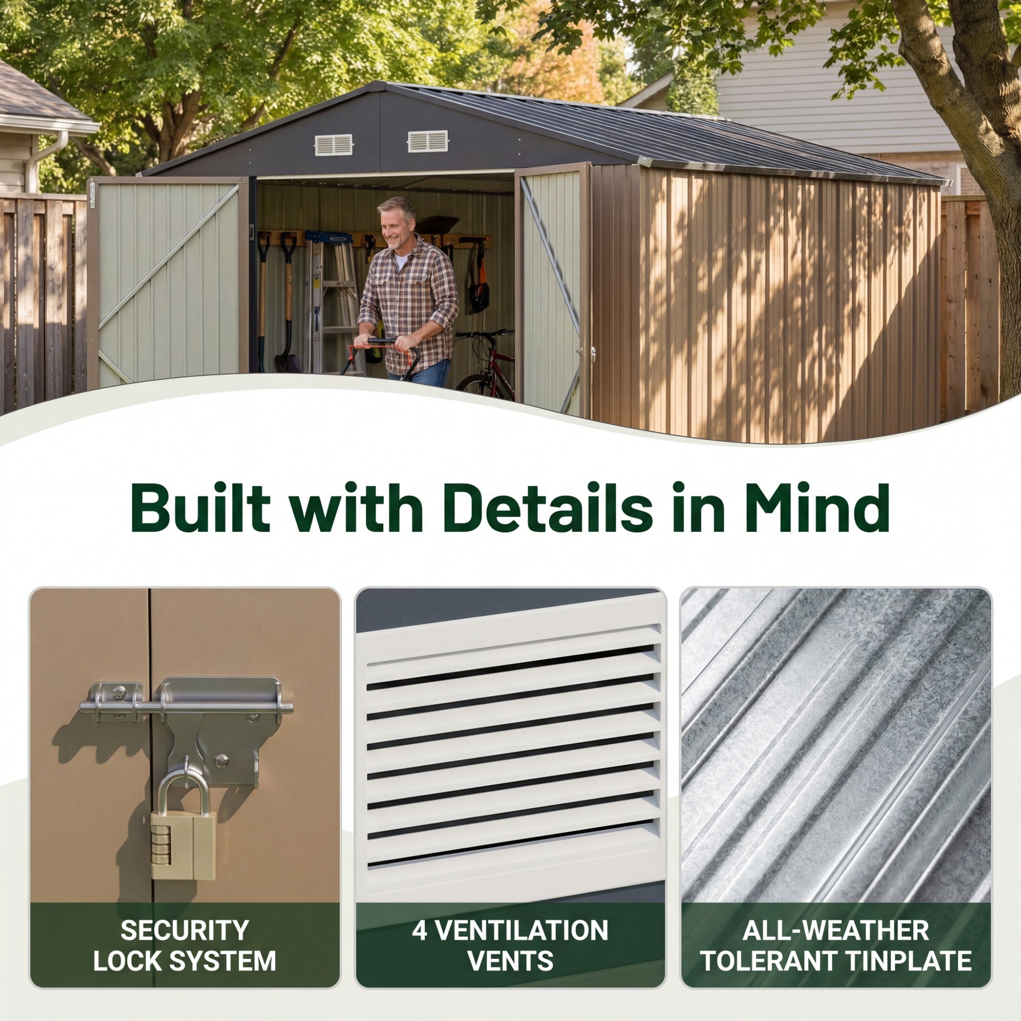 homall-metal-shed-ger-teschuppen-10x12ft-braun-metall-abschlie-bar image 4