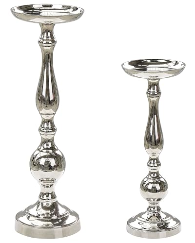 beliani-damru-kerzenst-nder-silber-2er-set-stumpenkerzen image 8