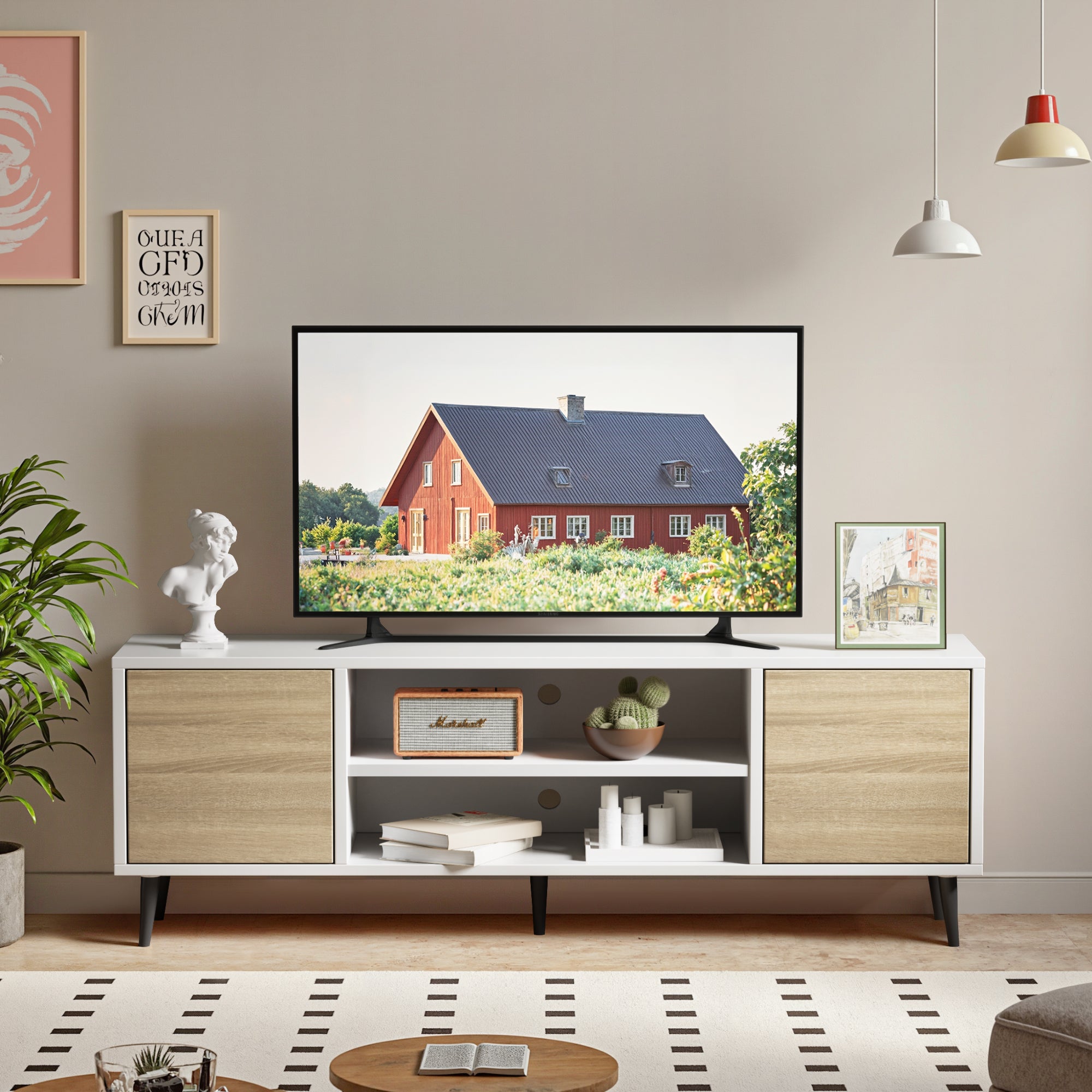 homall-tv-stand-lowboard-165-cm-rustikale-eiche-holz image 6