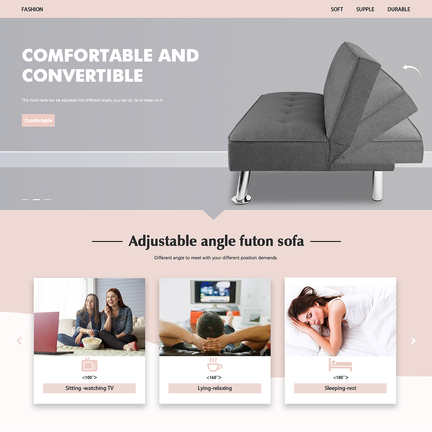 homall-recliner-chair-schlafsofa-leinen-grau-mit-schlaffunktion image 2