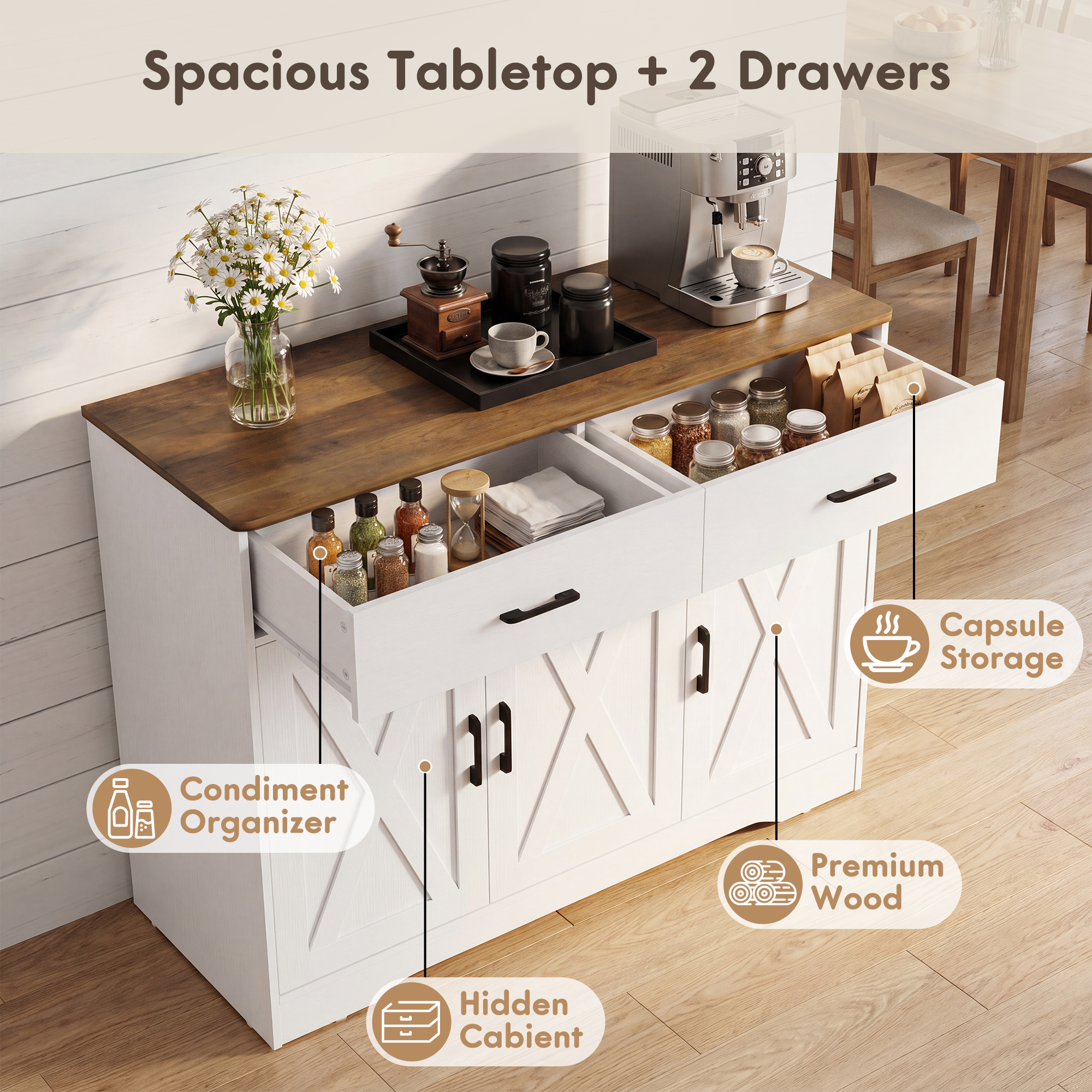homall-shelf-kaffeebar-sideboard-wei-2-schubladen-3-t-ren image 5