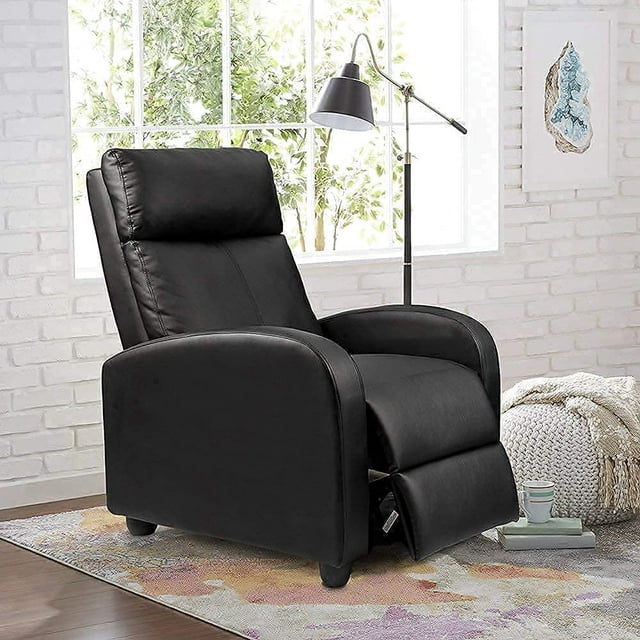 homall-recliner-chair-relaxsessel-kunstleder-schwarz image 1