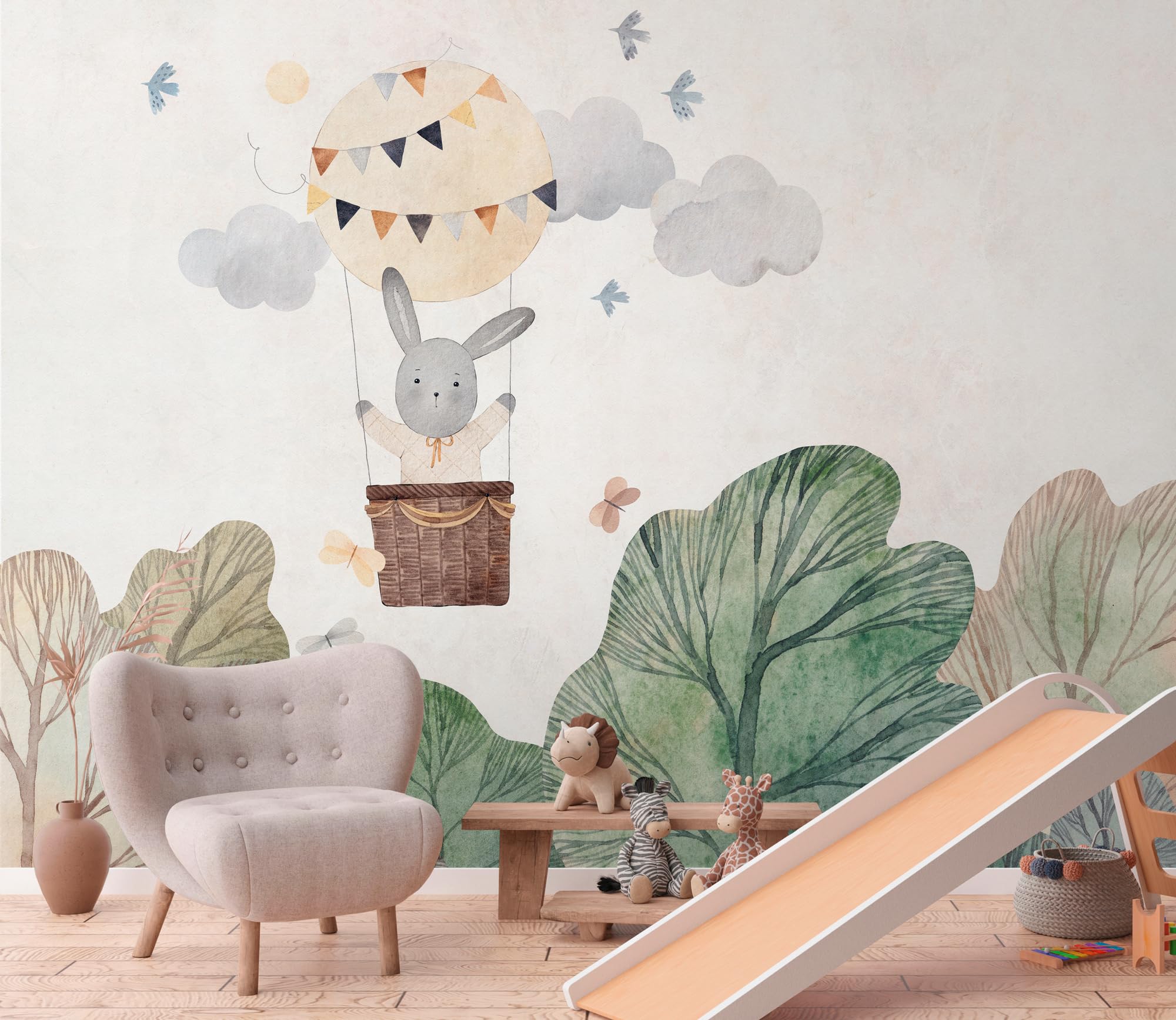 livingwalls-399051-fototapete-kinderzimmer-beige-gr-n-3-71m image 2