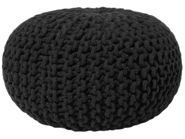 beliani-conrad-pouf-rund-schwarz-baumwolle-40x25-cm image 1