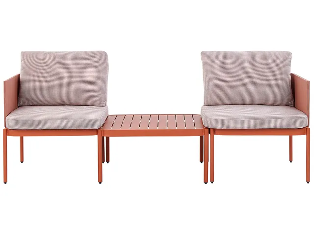 beliani-terracina-lounge-set-orange-aluminium-2-sitzer-couchtisch image 1