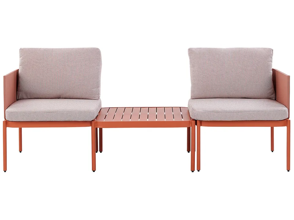 beliani-terracina-lounge-set-orange-aluminium-2-sitzer-couchtisch image 1