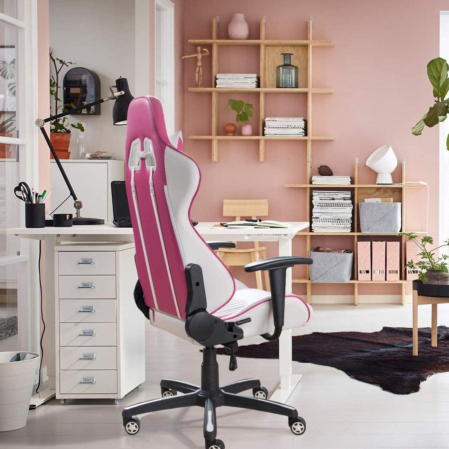homall-gaming-chair-gamingstuhl-wei-pink-halo-mit-kissen image 4