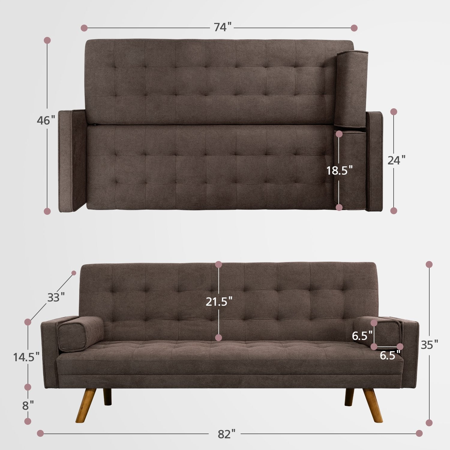 homall-recliner-chair-futon-sofa-grau-leinen-3-positionen image 4