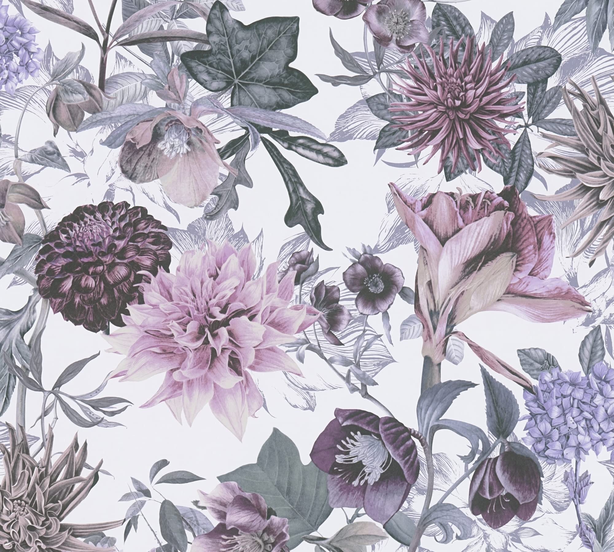 a-s-cr-ation-dream-flowery-381752-vliestapete-blumen-wei-lila image 2