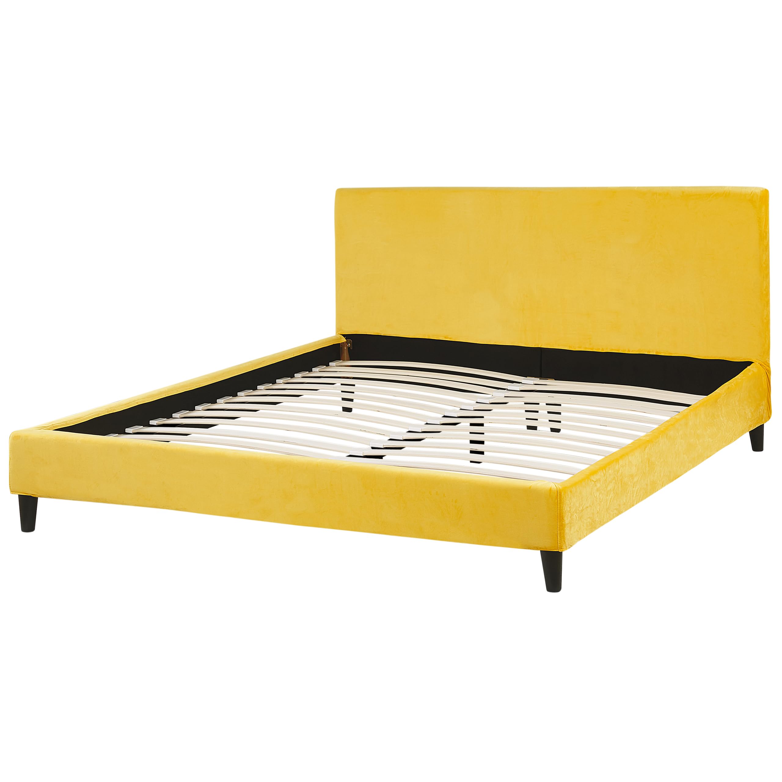 beliani-fitou-doppelbett-160x200-samt-gelb-abnehmbarer-bezug image 4