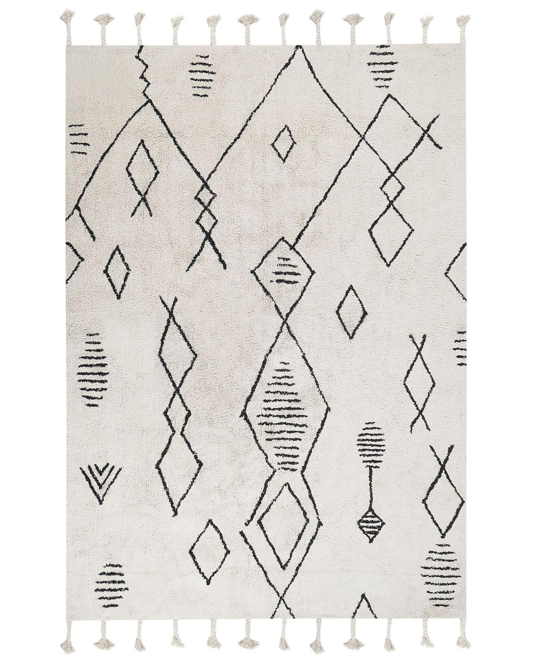 beliani-kebir-teppich-80x150-wei-schwarz-boho-baumwolle image 7
