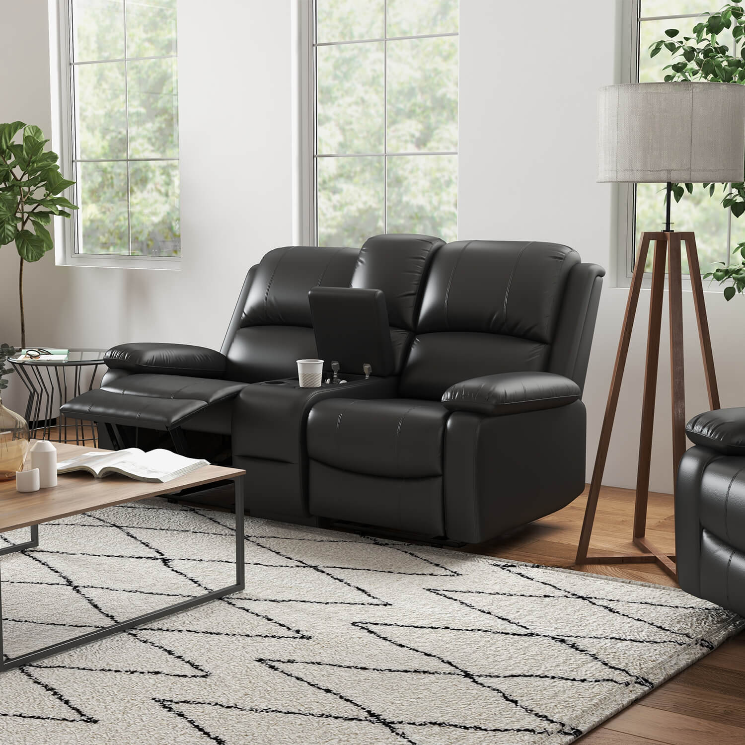 homall-recliner-chair-sessel-set-1-2-3-kunstleder-schwarz image 5