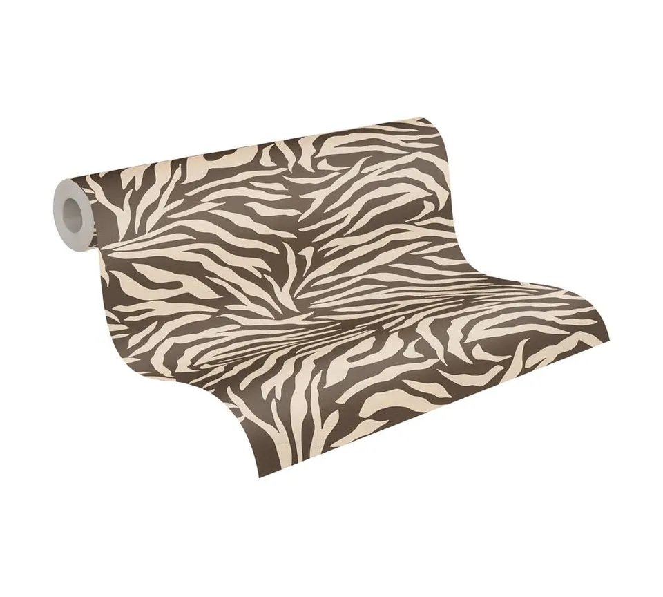 a-s-cr-ation-livingwalls-782172-vliestapete-zebra-braun-creme image 1