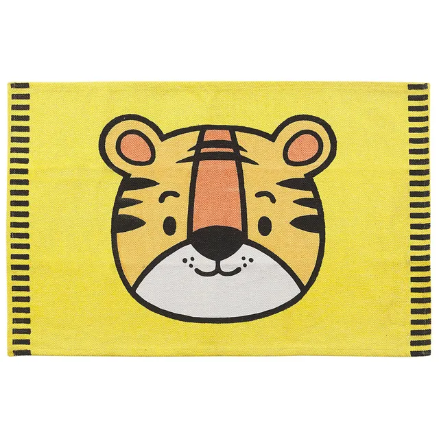 beliani-ranchi-kinderteppich-gelb-tigermotiv-60x90-cm image 1