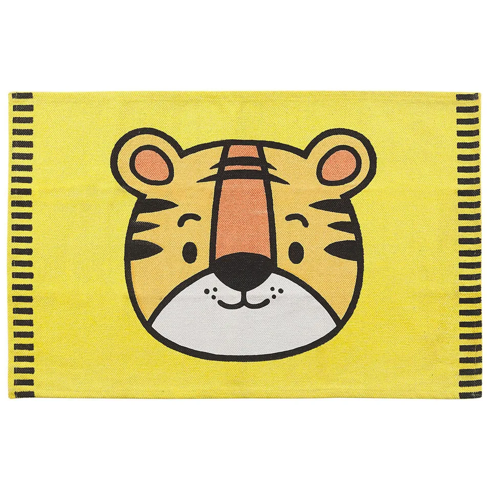 beliani-ranchi-kinderteppich-gelb-tigermotiv-60x90-cm image 1