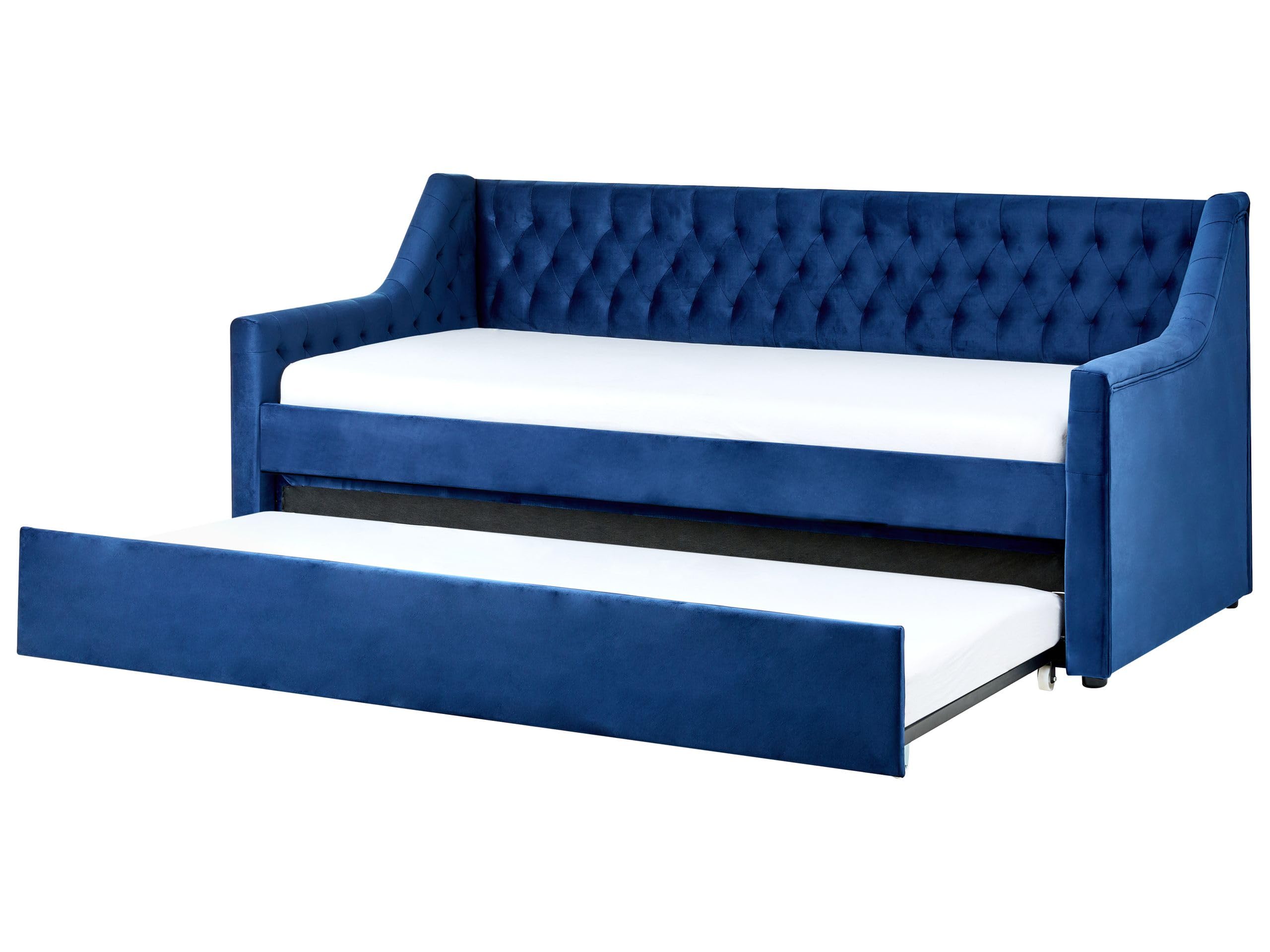 beliani-montargis-tagesbett-samt-marineblau-90x200-ausziehbar image 1
