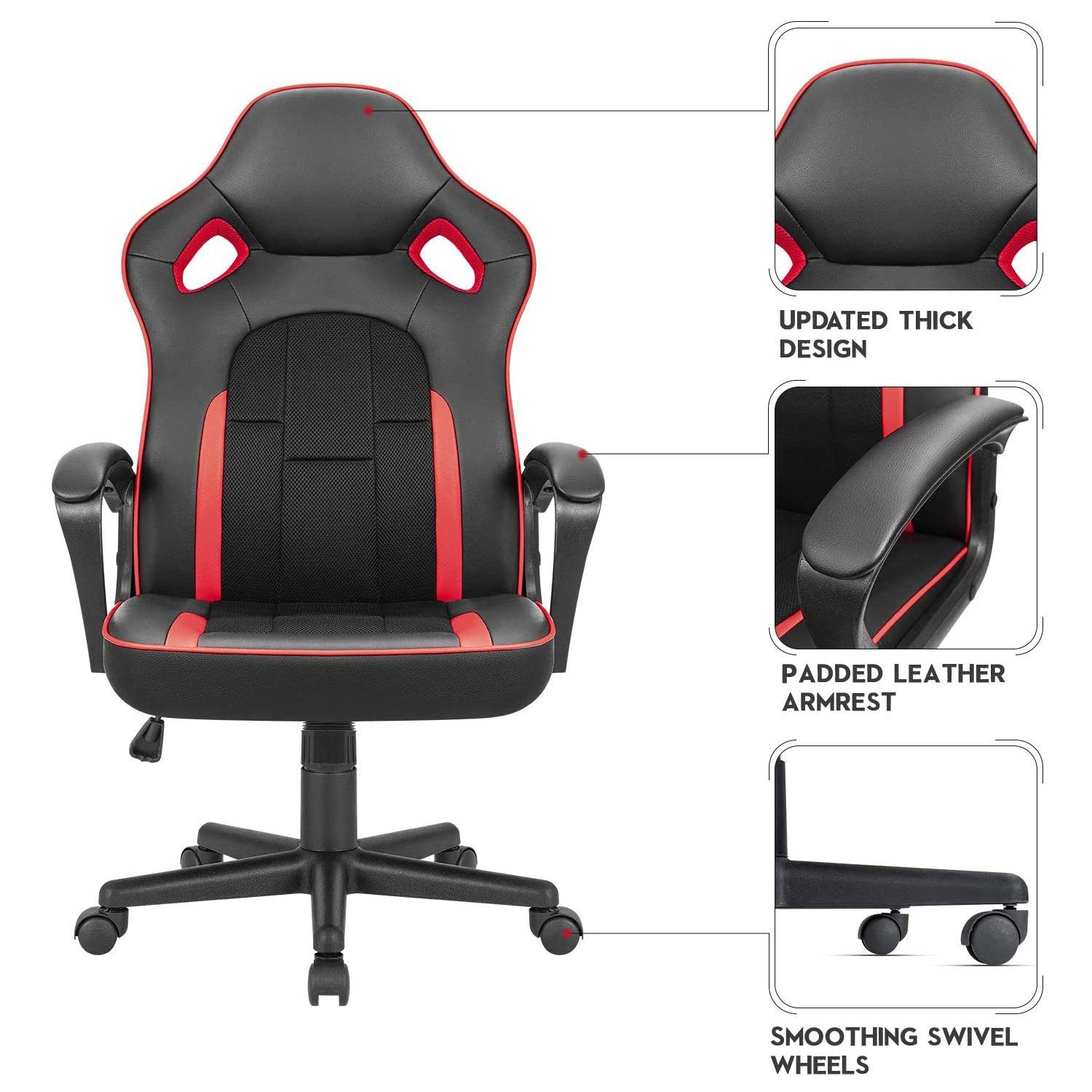 homall-gaming-stuhl-gaming-chair-b-rostuhl-grau-leder image 5