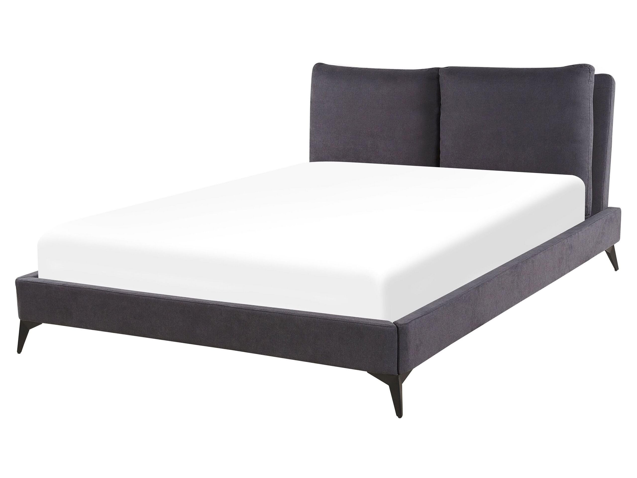 beliani-melle-polsterbett-160x200-dunkelgrau-chenille-lattenrost image 1