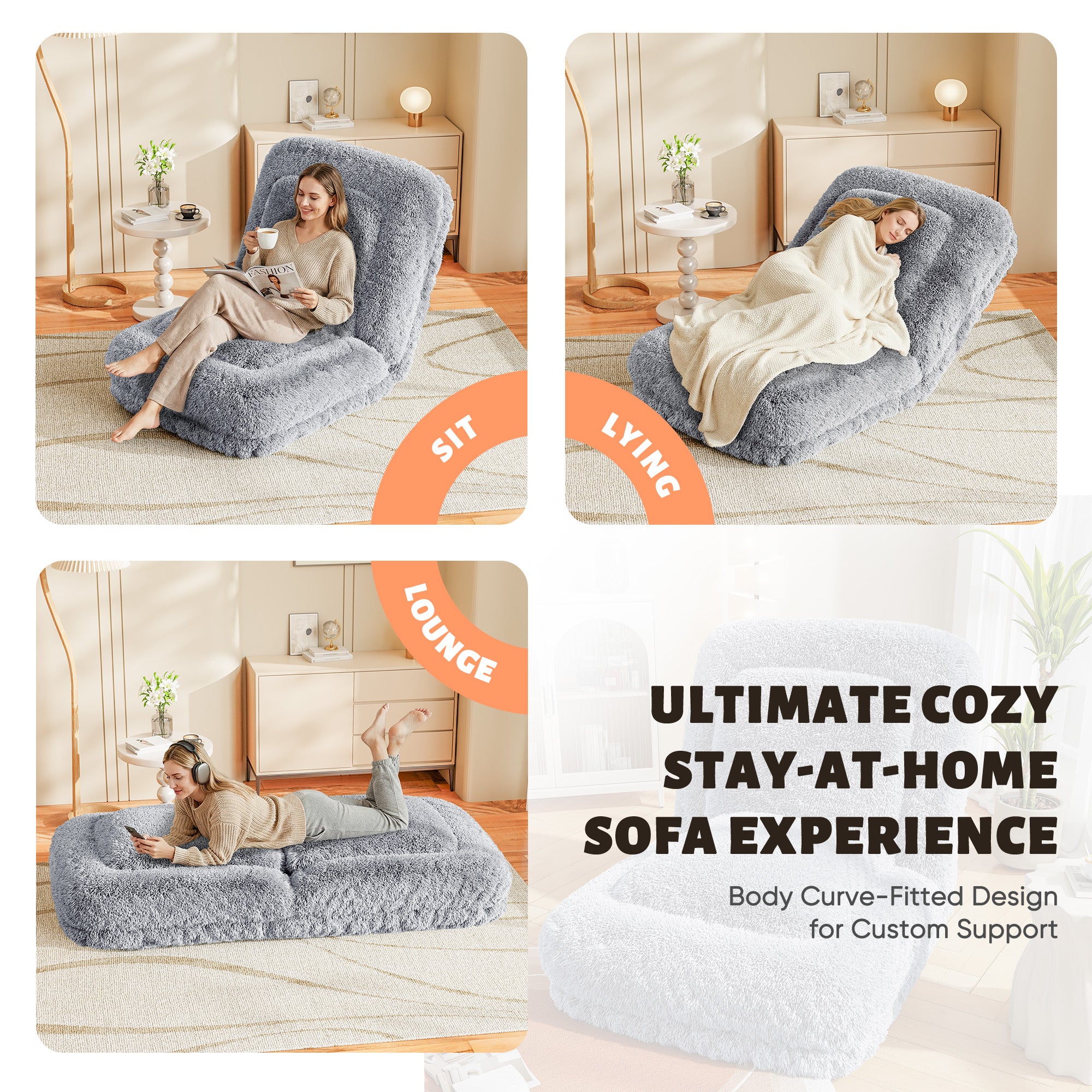 homall-recliner-chair-bodensofa-grau-faltbar-mit-kissen image 8
