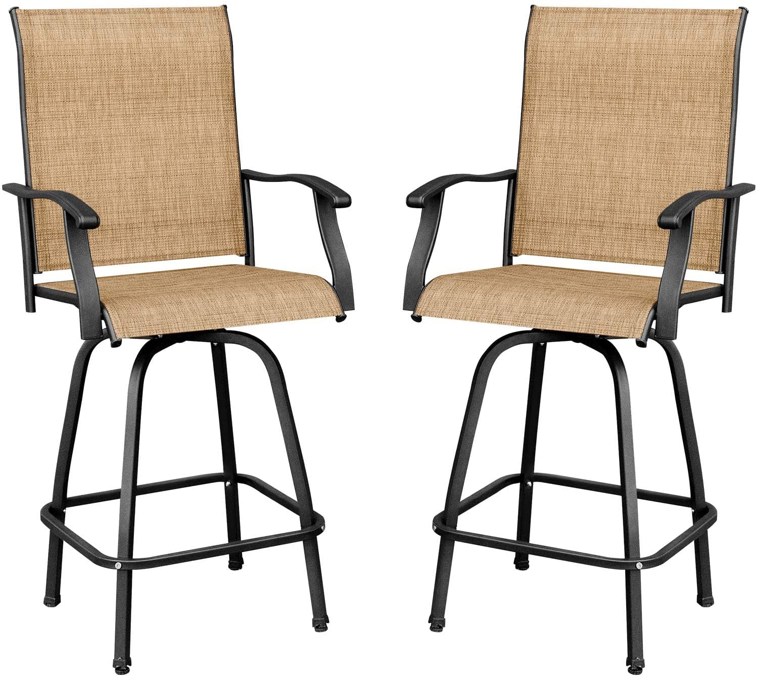 homall-bar-stool-outdoor-barhocker-2er-set-drehbar image 1
