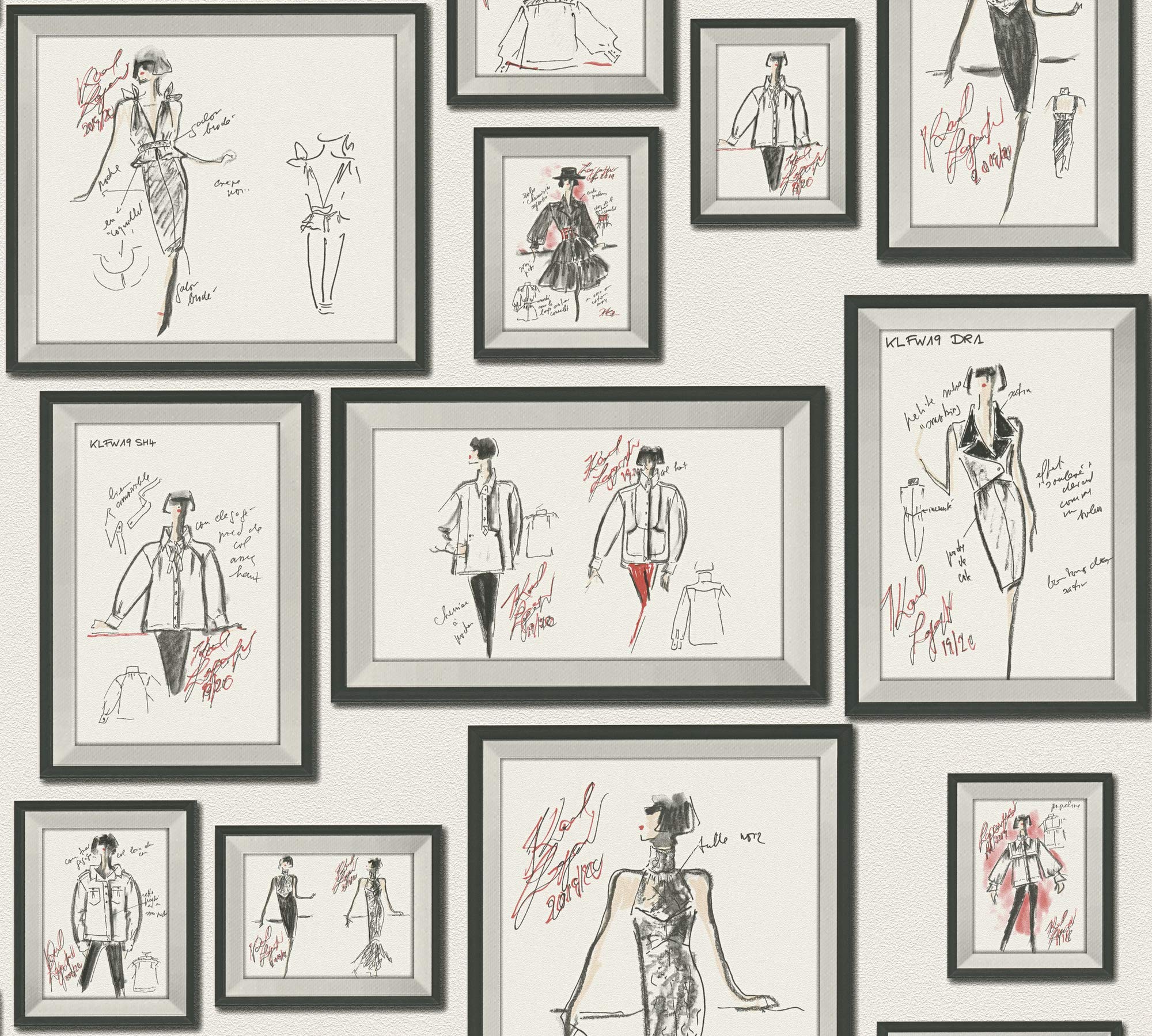 architects-paper-karl-lagerfeld-378463-vliestapete-grau-sketch image 2