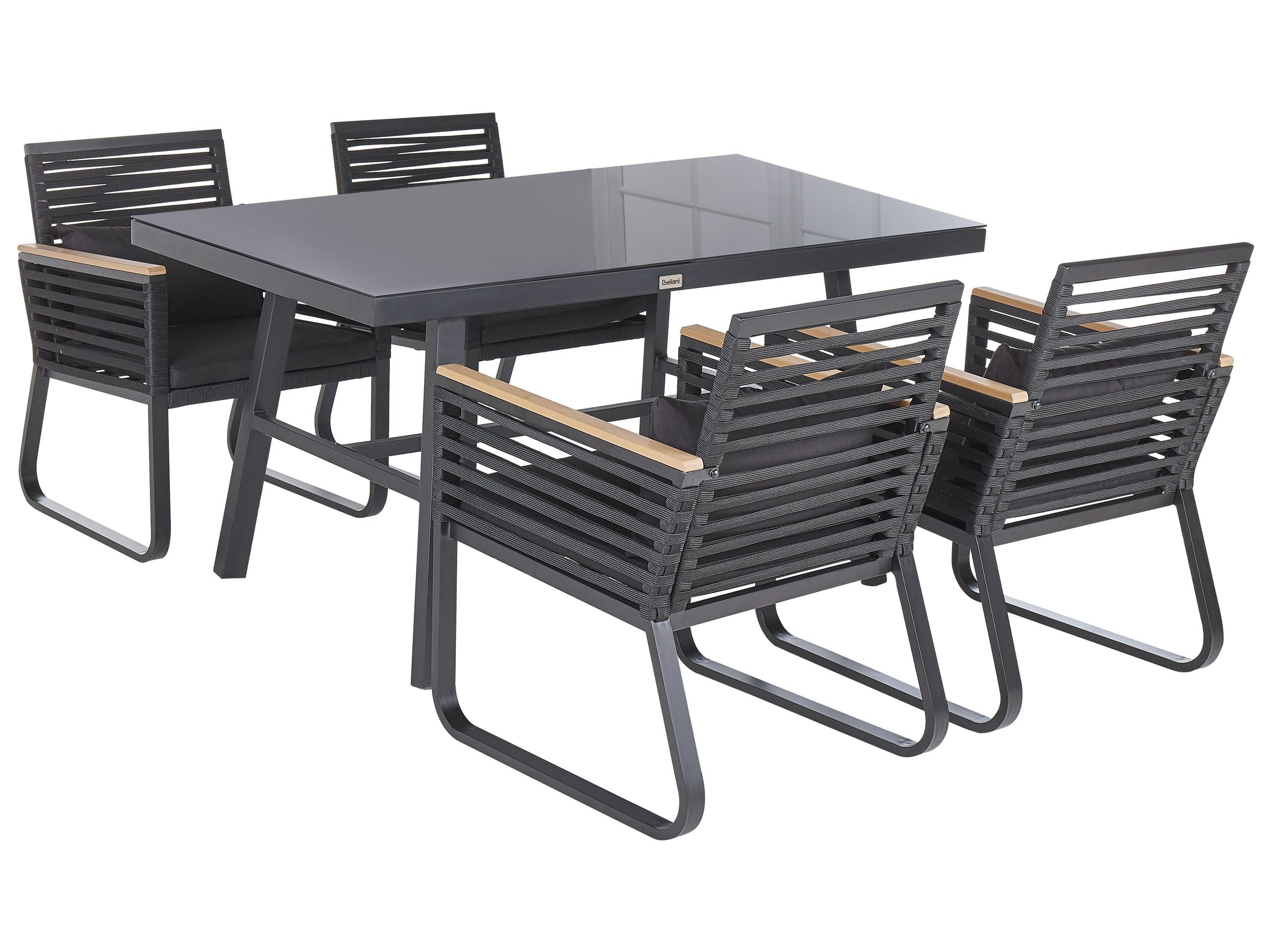 beliani-canetto-gartenm-bel-set-150x90-glas-mit-4-st-hlen-schwarz image 1