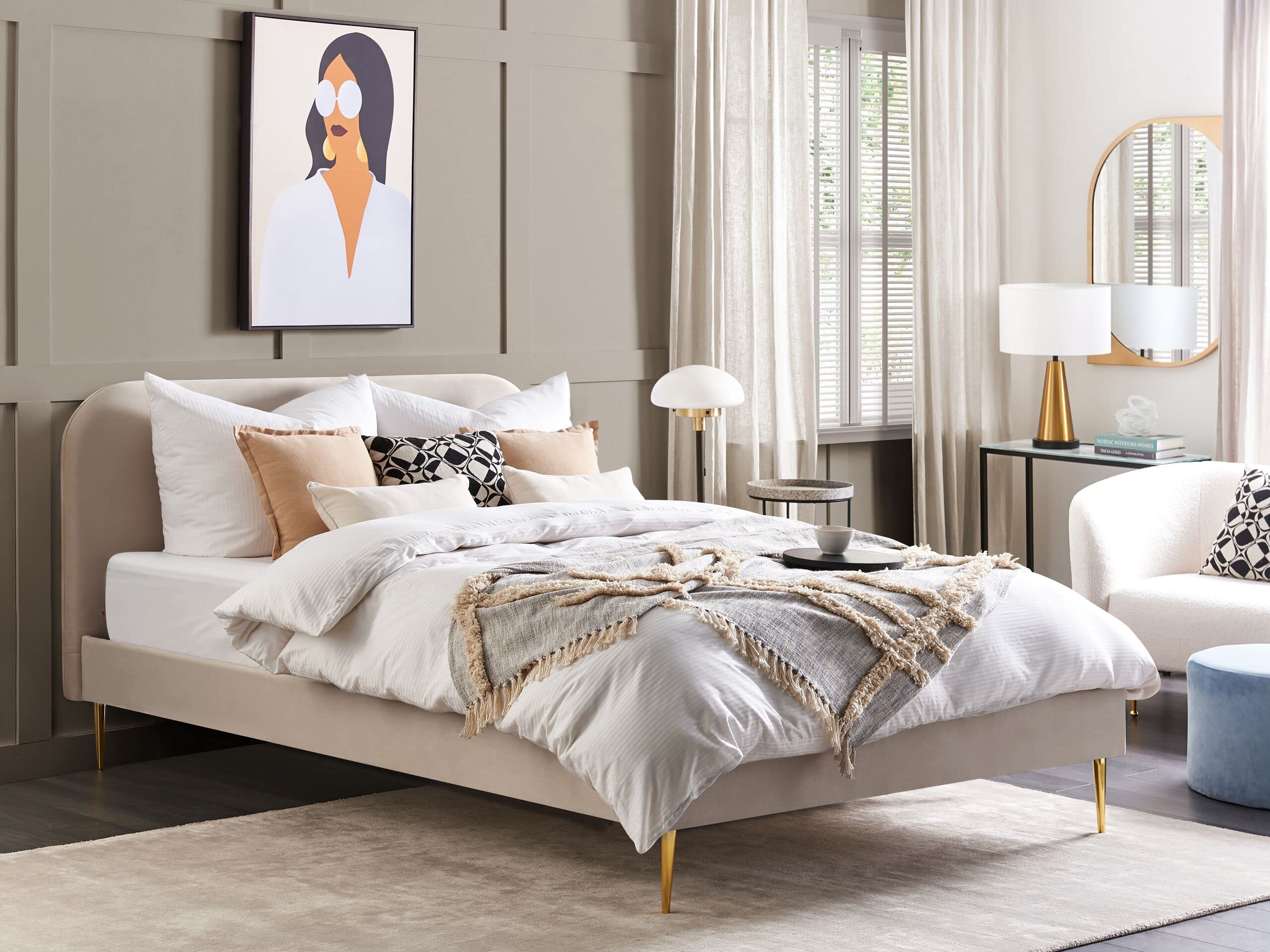 beliani-flayat-polsterbett-180x200-beige-samt-gold image 2