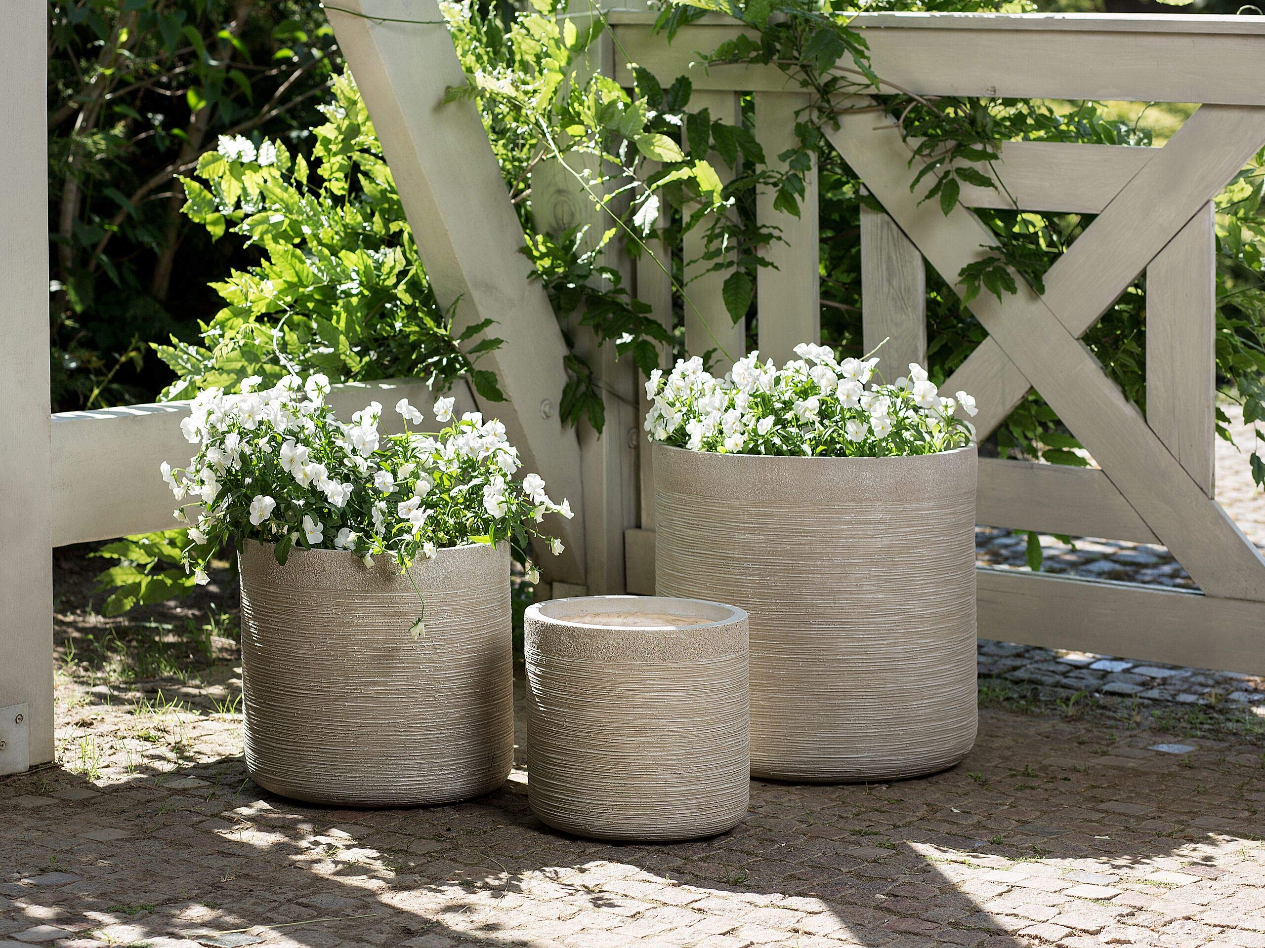 beliani-samos-blumentopf-3er-set-beige-tonfaser-rund image 2