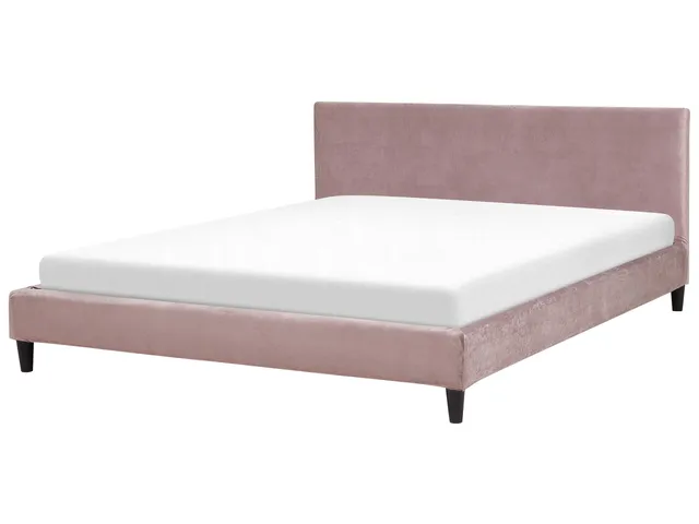 beliani-fitou-doppelbett-rosa-180x200-cm-samt image 1