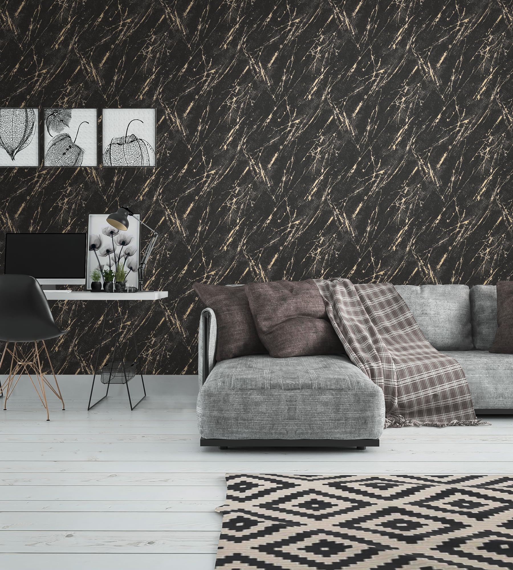 a-s-cr-ation-putz-vliestapete-schwarz-gold-metallic image 4