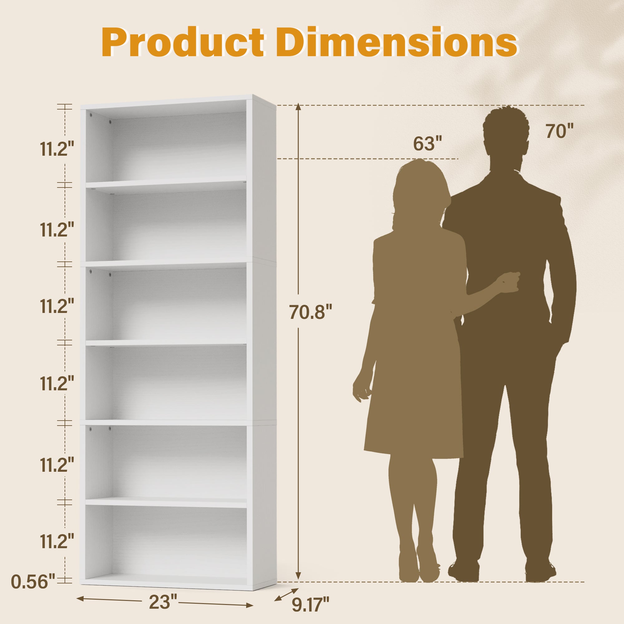 homall-bookcase-b-cherregal-wei-6-f-cher-eckregal-holz image 7