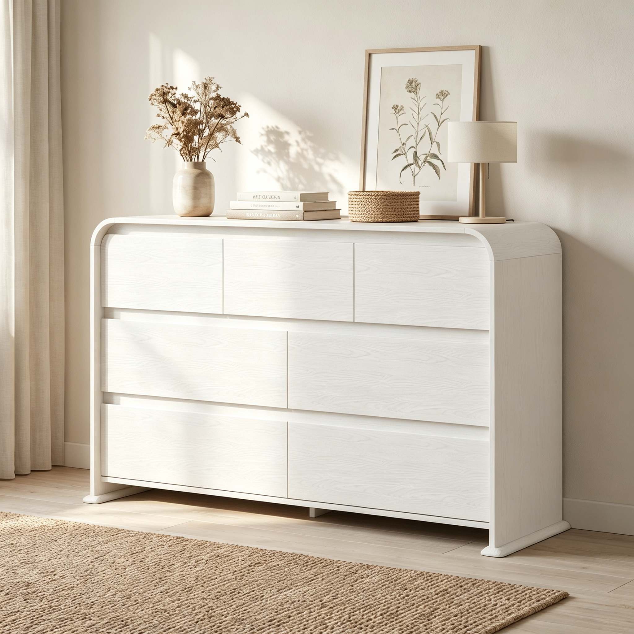 homall-bedroom-kommode-6-schubladen-natur-holz-grifflos image 6