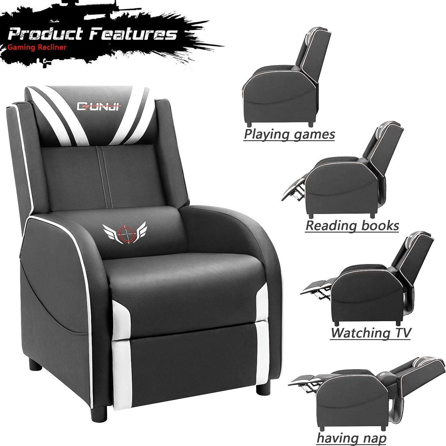 homall-gaming-recliner-relaxsessel-kunstleder-blau-165-grad image 6