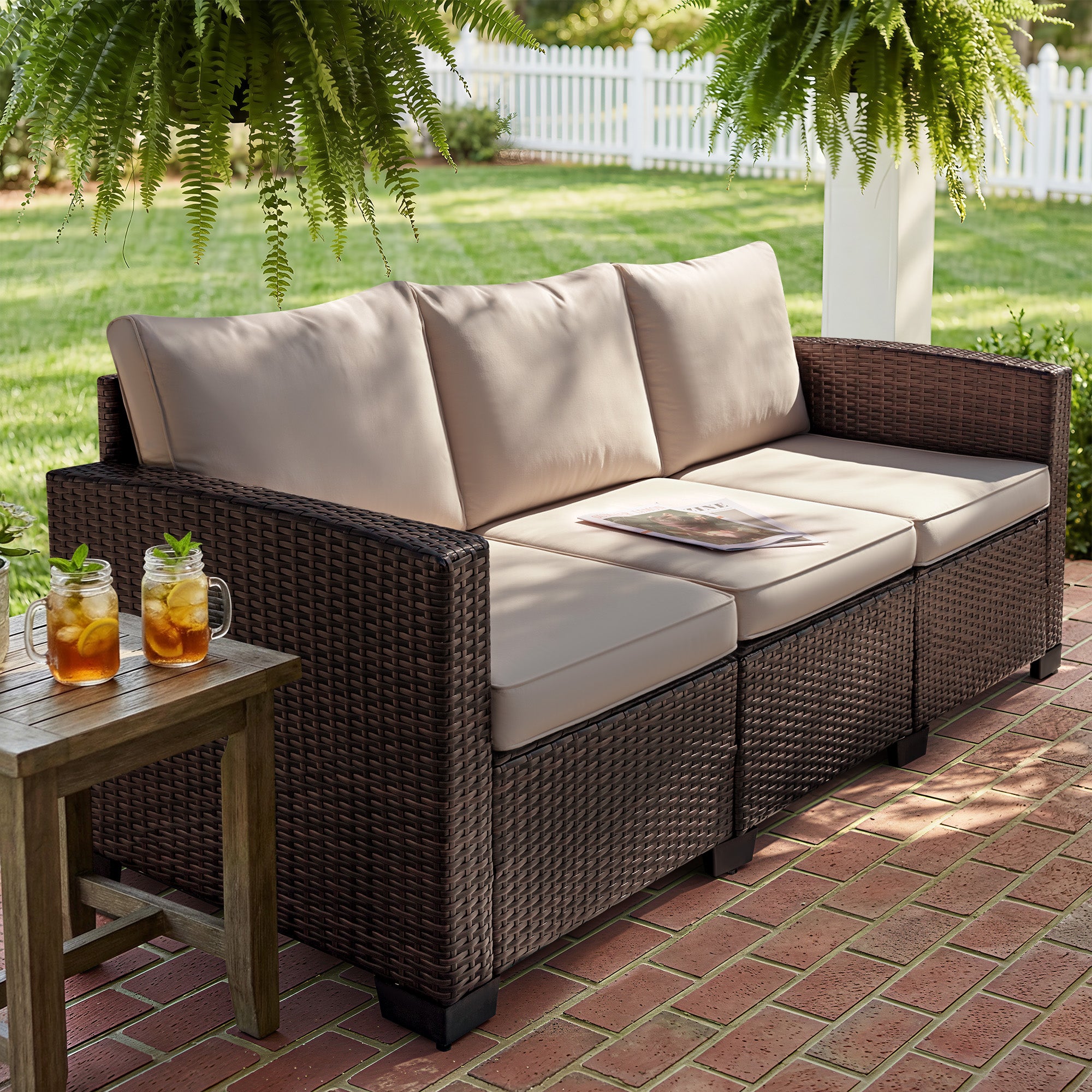 homall-patio-furniture-gartensofa-3-sitzer-rattan-braun image 7