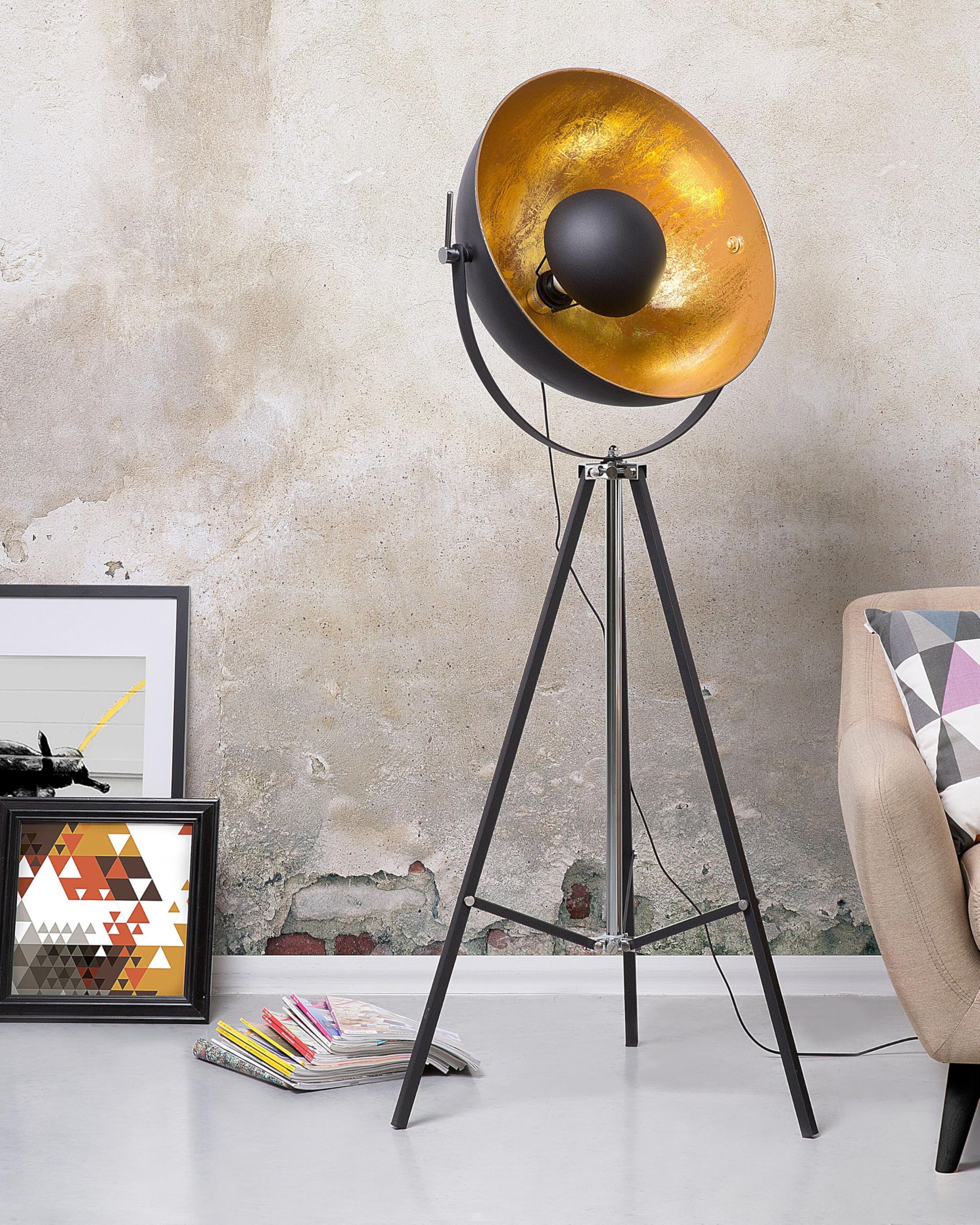 beliani-thames-ii-stehlampe-schwarz-gold-165-cm image 2