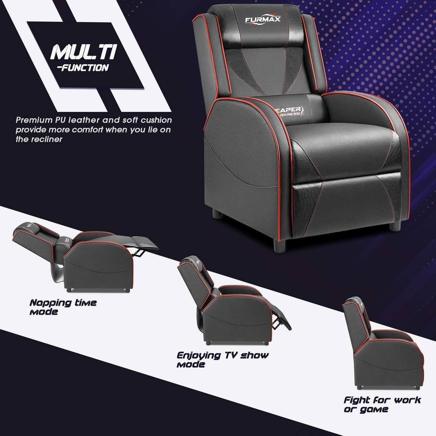 homall-gaming-recliner-sessel-pu-leder-schwarz-90-180-grad image 3