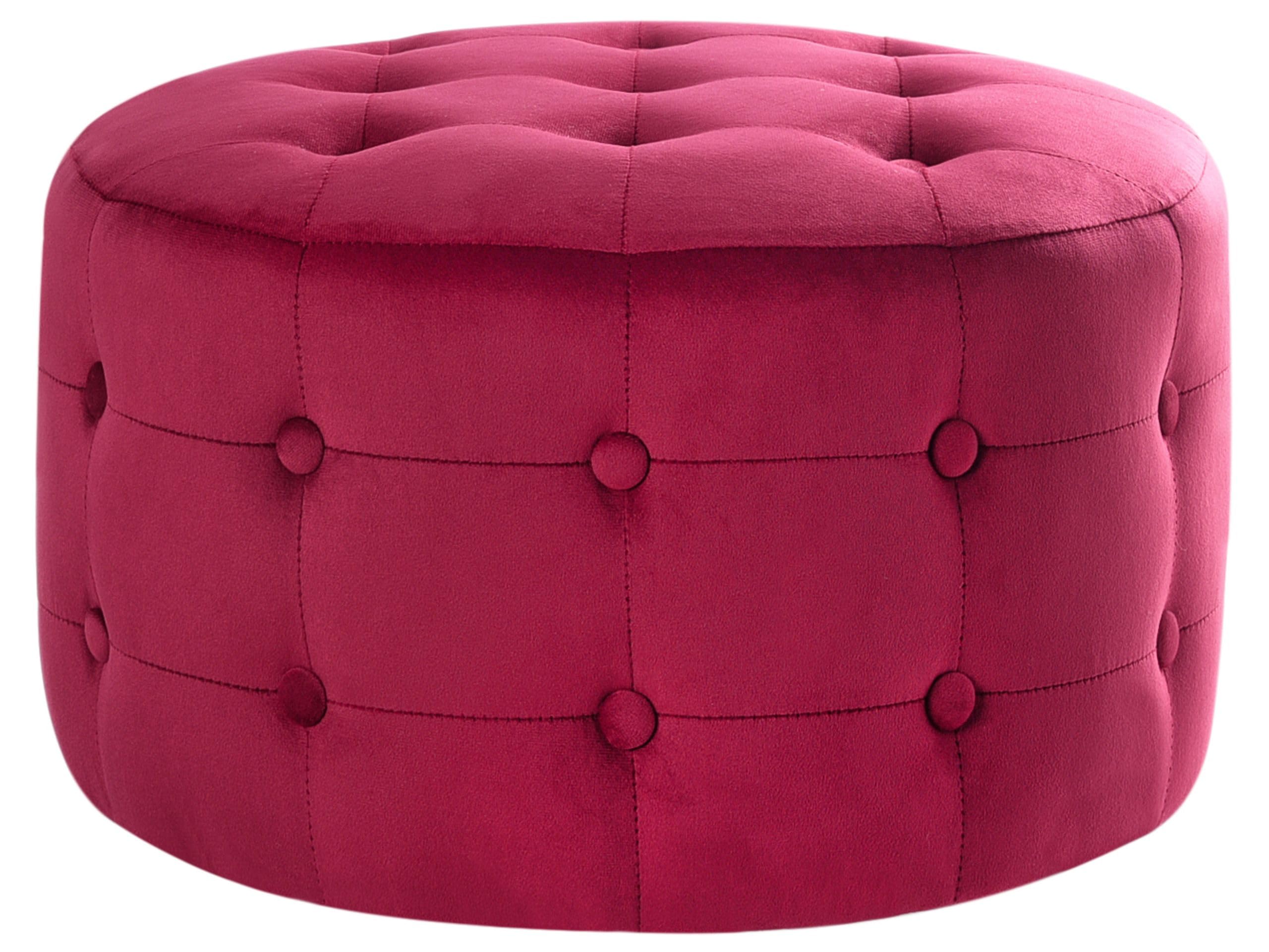 beliani-tampa-pouf-velours-rot-chesterfield-55x30-cm image 1