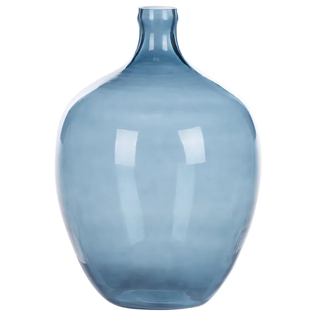 beliani-roti-blumenvase-glas-blau-39-cm-handgefertigt image 1