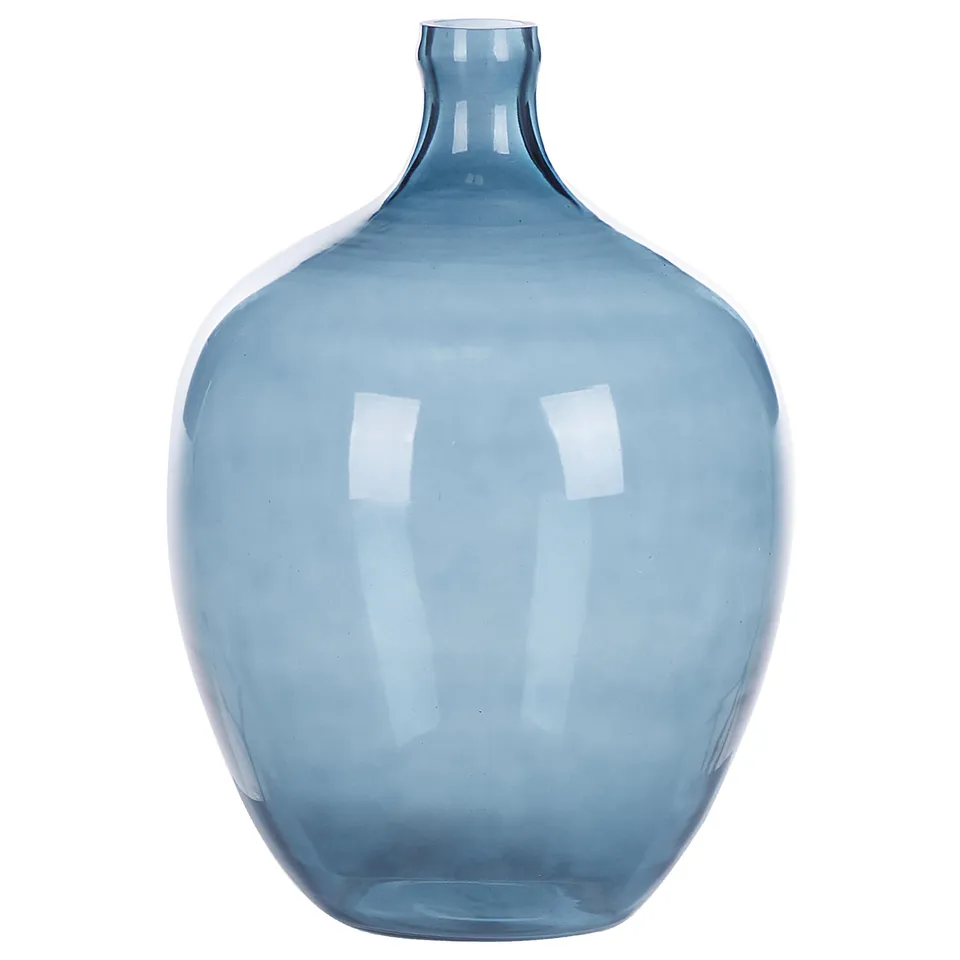beliani-roti-blumenvase-glas-blau-39-cm-handgefertigt image 1