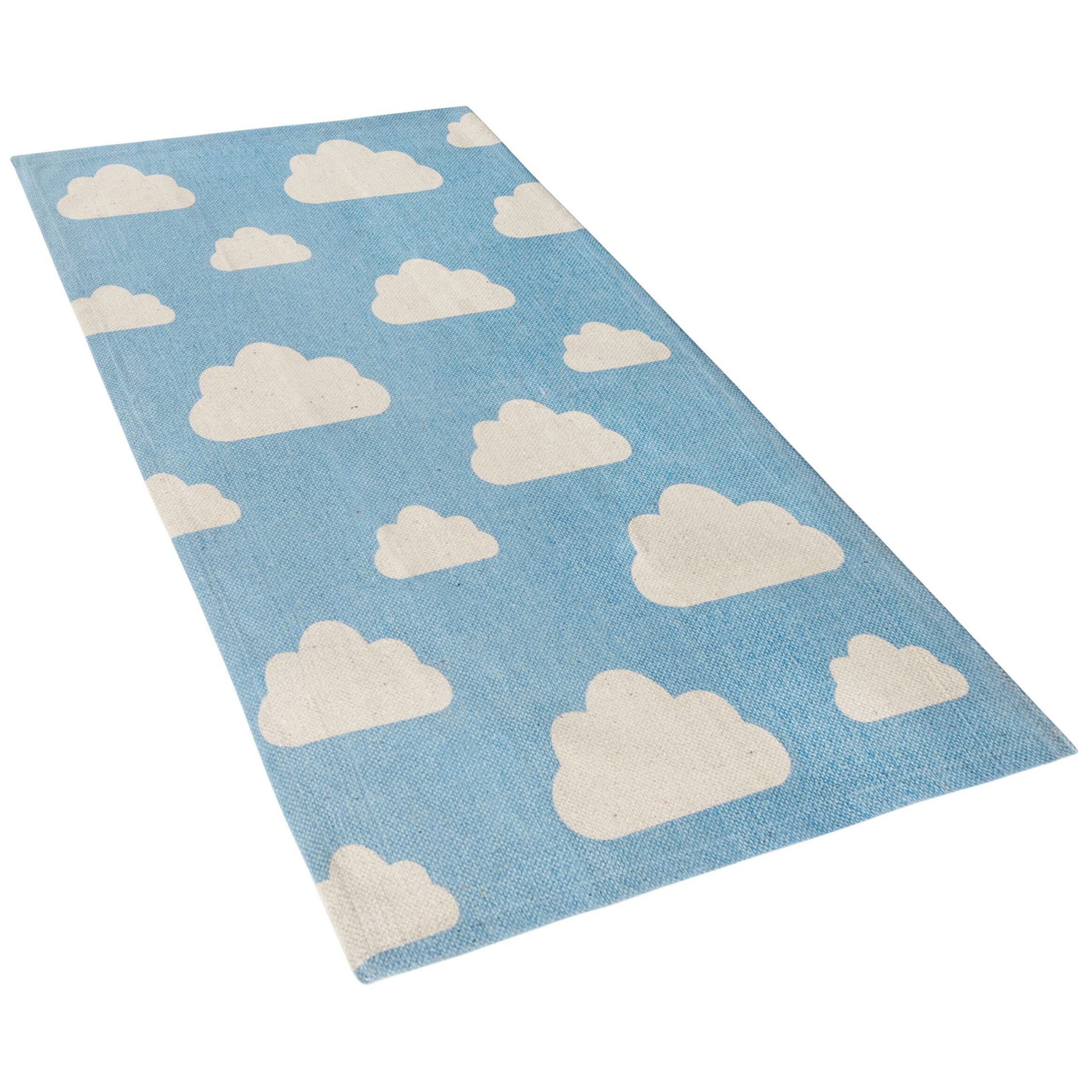 beliani-gwalijar-kinderteppich-blau-wolken-60x90-cm-baumwolle image 4