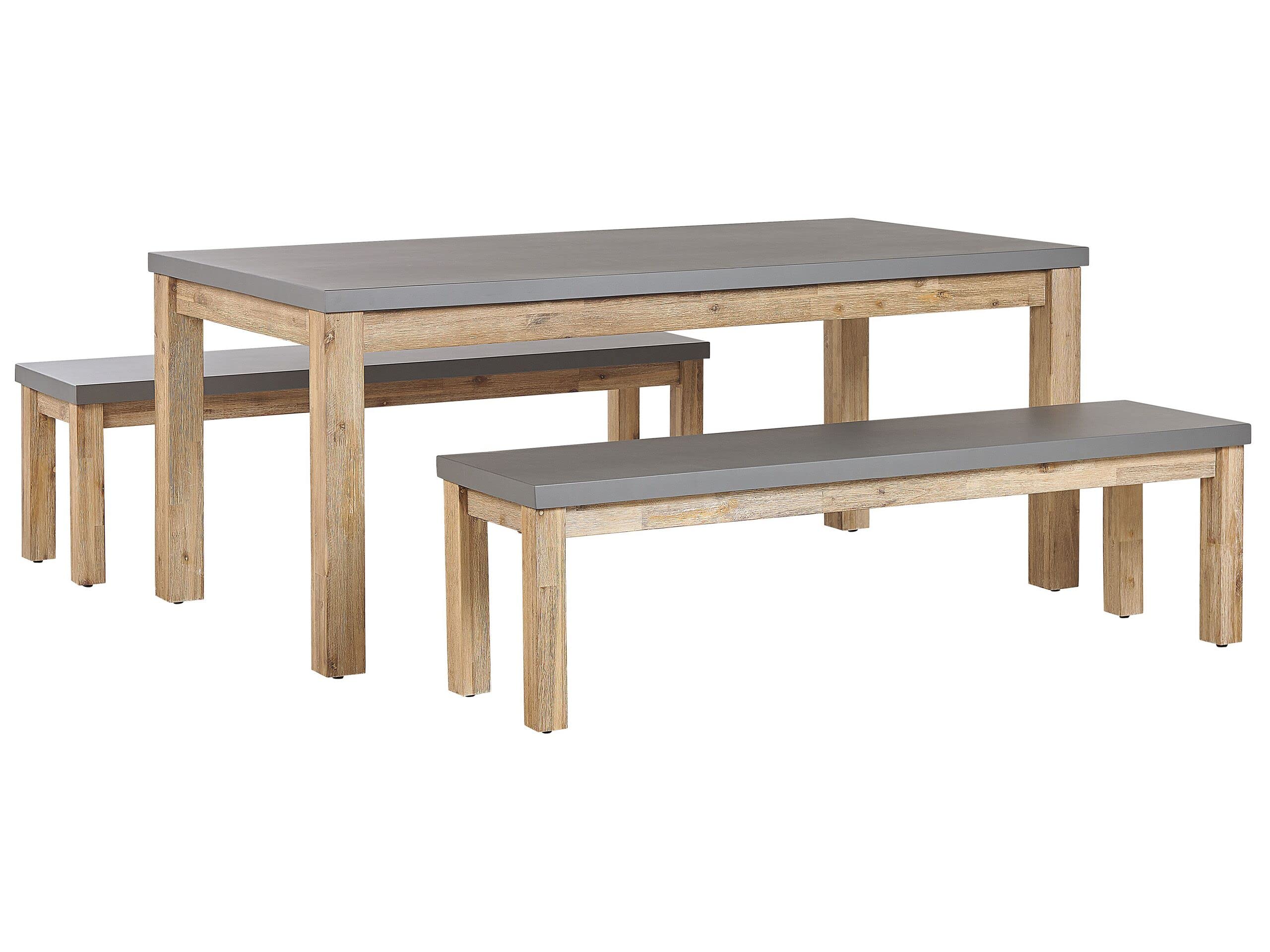 beliani-ostuni-gartenm-bel-set-grau-180-cm-faserzement image 1