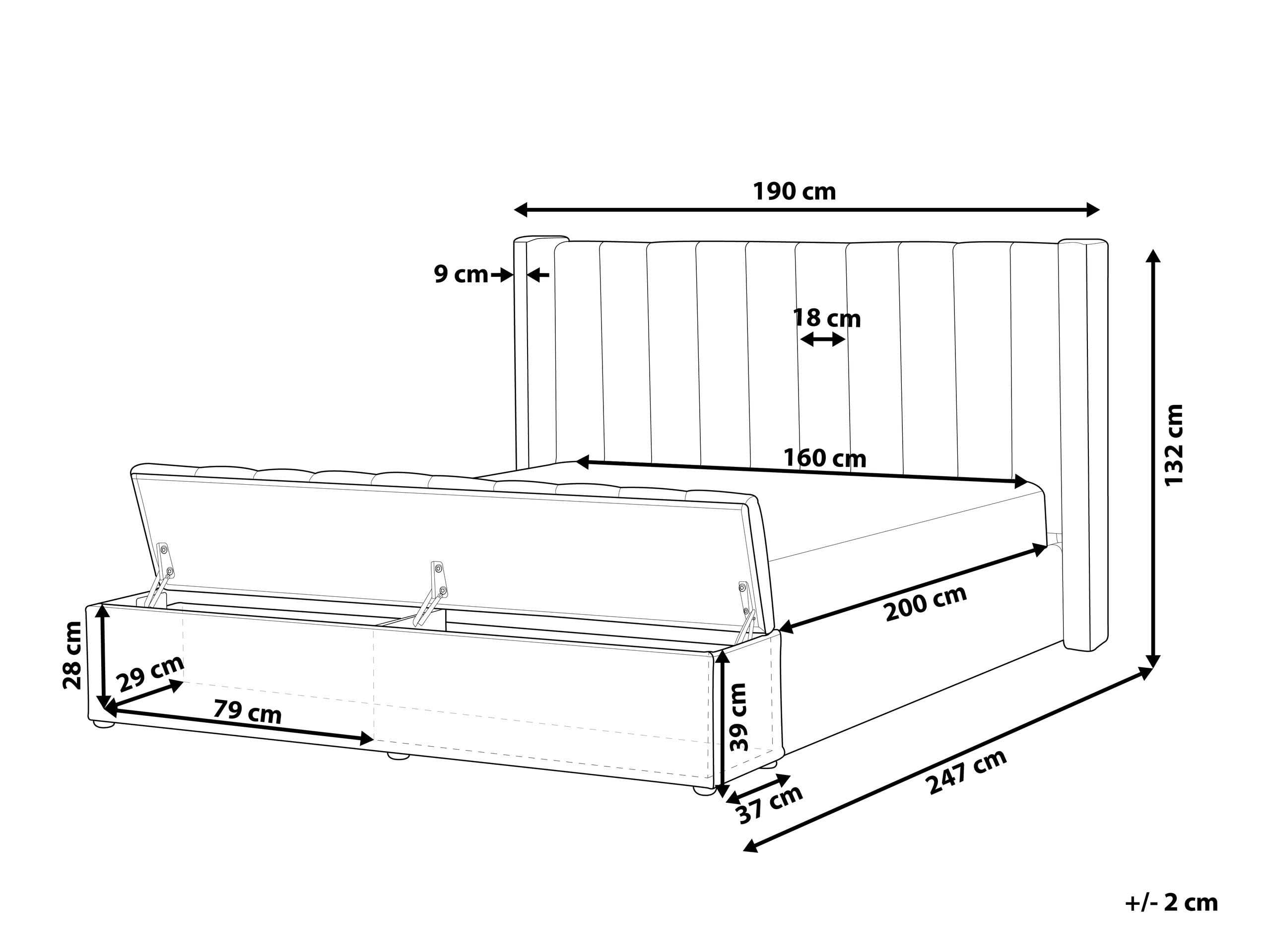 beliani-noyers-samtbett-160x200-pastellrosa-doppelbett-stauraum image 3